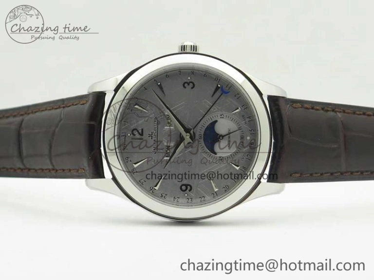 Master Calendar OMF 1:1 Best Edition Gray Textured Dial on Brown Leather Strap A866