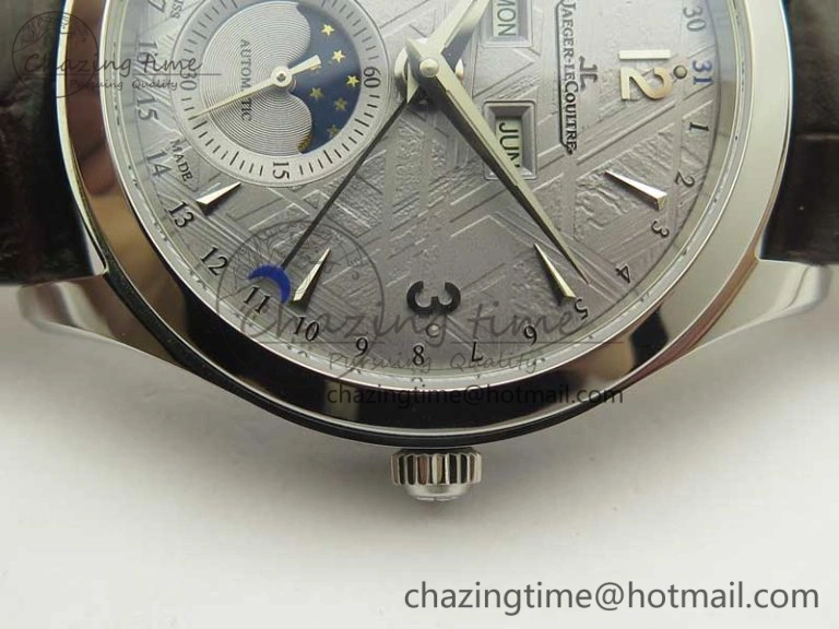 Master Calendar OMF 1:1 Best Edition Gray Textured Dial on Brown Leather Strap A866