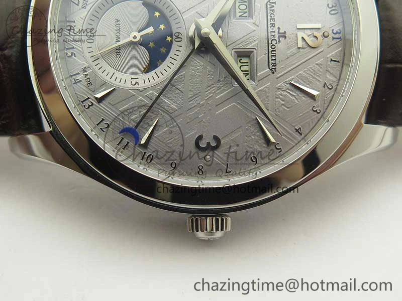 Master Calendar OMF 1:1 Best Edition Gray Textured Dial on Brown Leather Strap A866