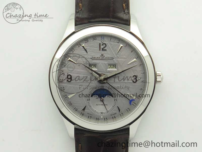 Master Calendar OMF 1:1 Best Edition Gray Textured Dial on Brown Leather Strap A866