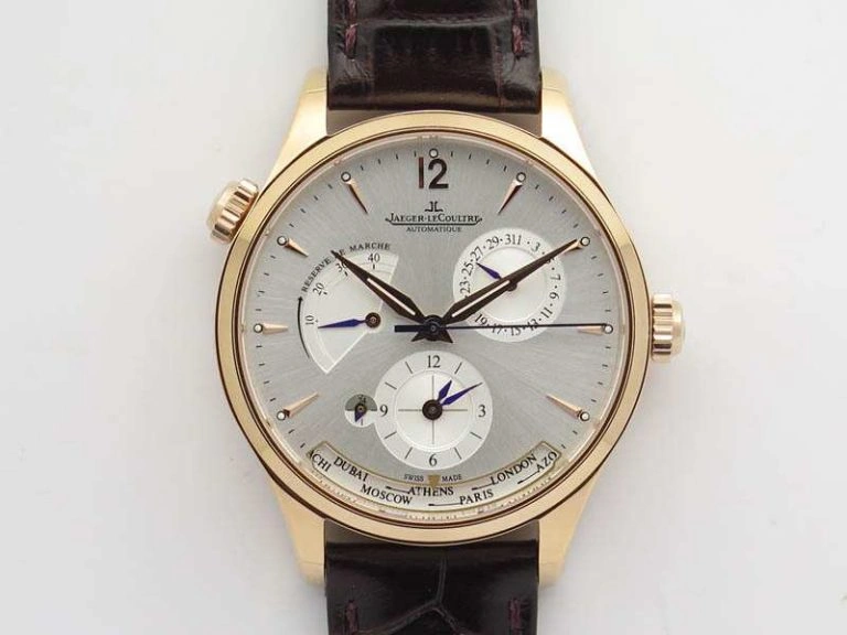 Master Calendar OMF 1:1 Best Edition Gray Textured Dial on Brown Leather Strap A866