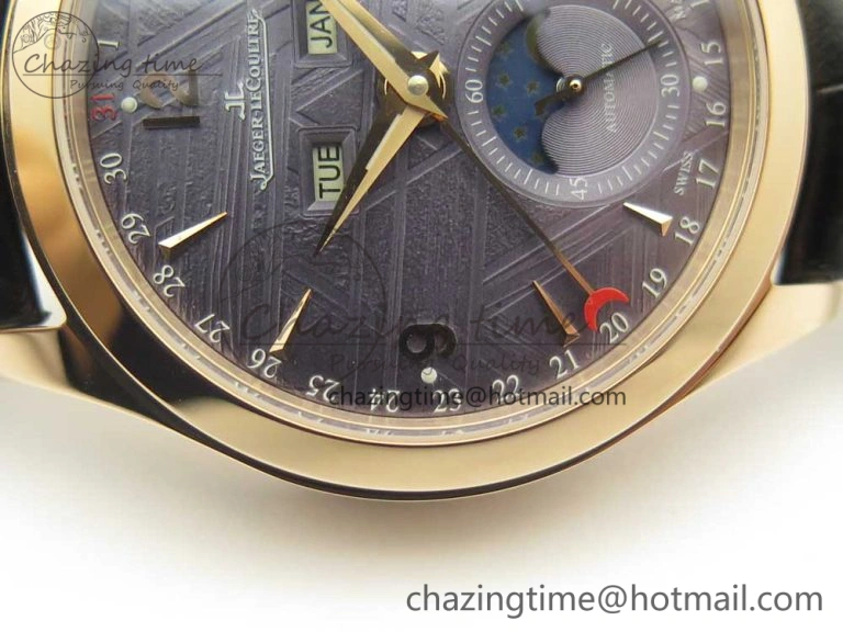 Master Calendar RG OMF 1:1 Best Edition Blue Dial on Black Leather Strap A866