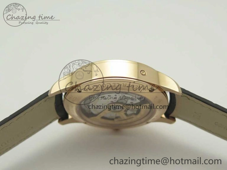 Master Calendar RG OMF 1:1 Best Edition Blue Dial on Black Leather Strap A866