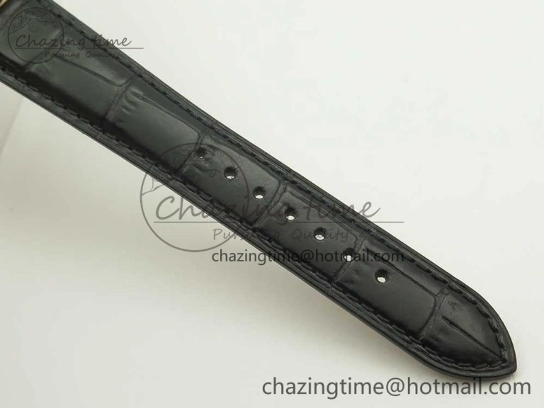 Master Calendar RG OMF 1:1 Best Edition Blue Dial on Black Leather Strap A866