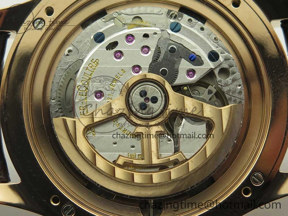 Master Calendar RG OMF 1:1 Best Edition Silver Dial on Brown Leather Strap A866