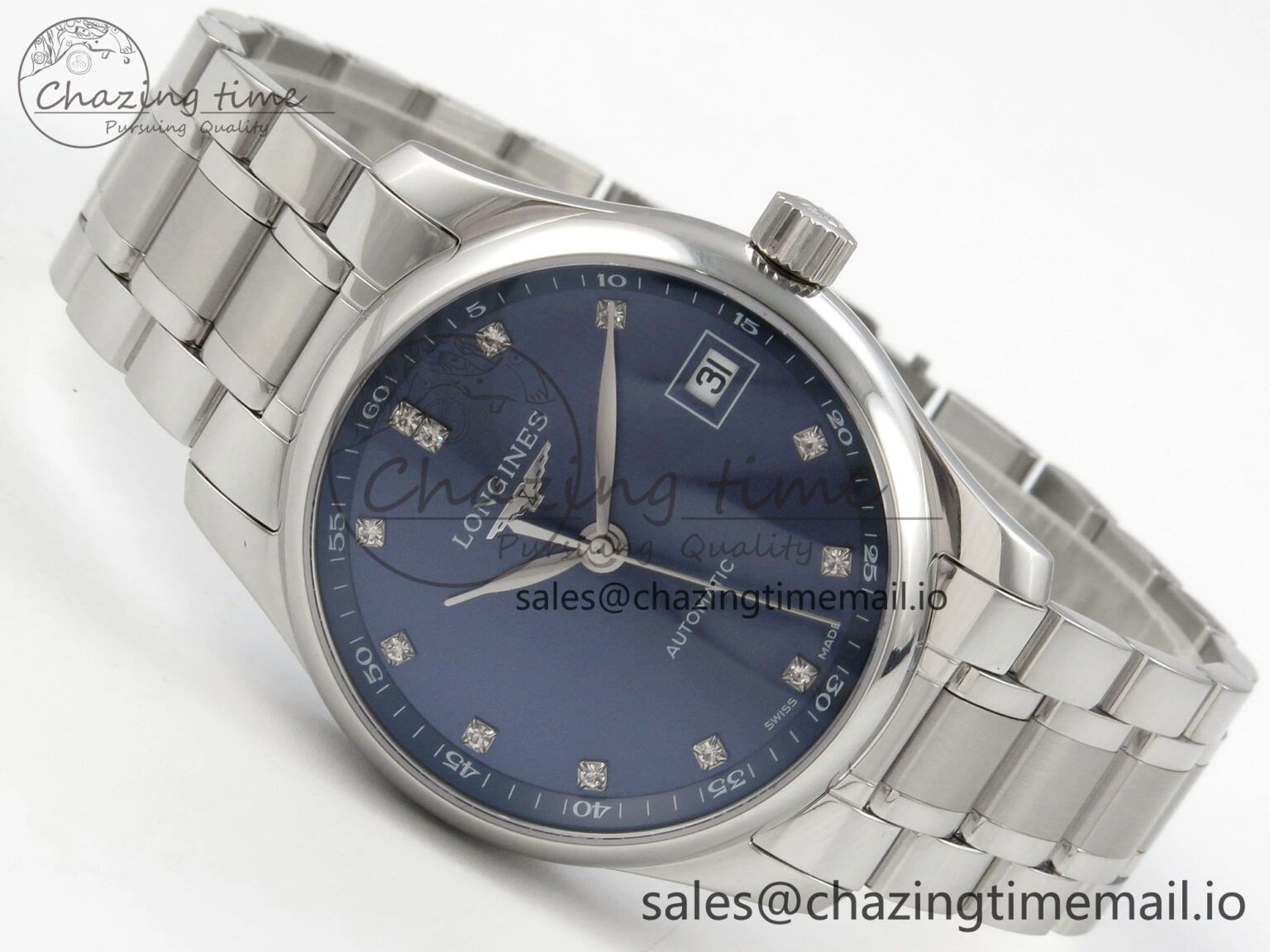 Master Collection 40mm SS AF 1:1 Best Edition Blue Dial on Stainless steel bracelet A2892