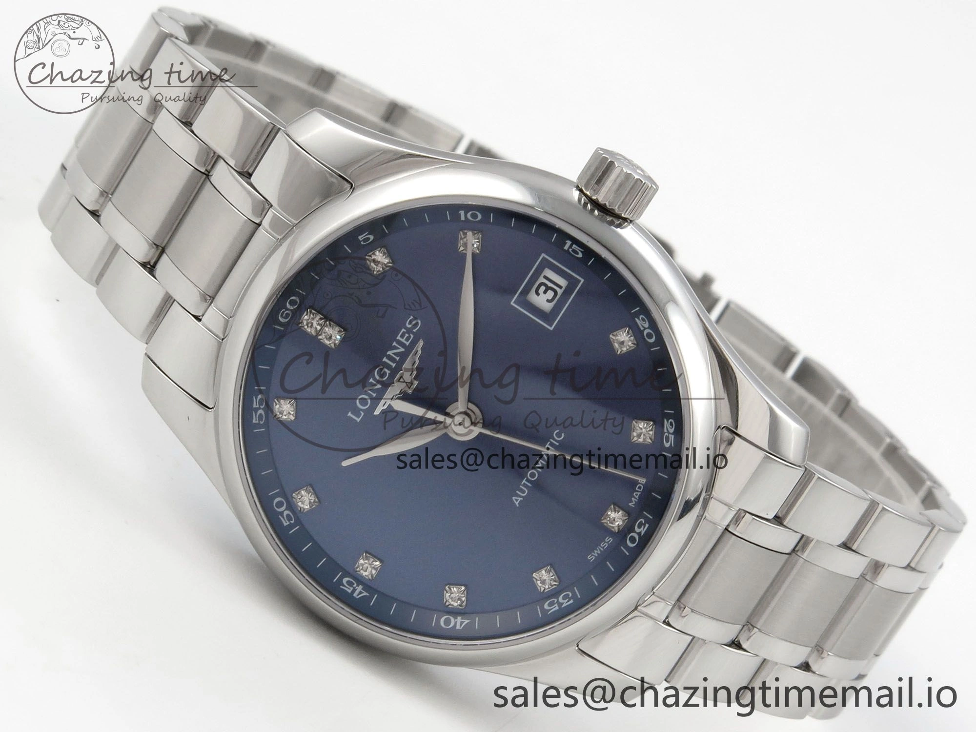 Master Collection 40mm SS AF 1:1 Best Edition Blue Dial on Stainless steel bracelet A2892
