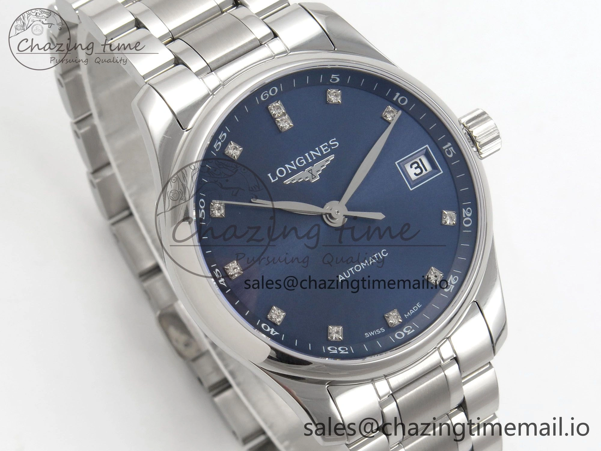 Master Collection 40mm SS AF 1:1 Best Edition Blue Dial on Stainless steel bracelet A2892