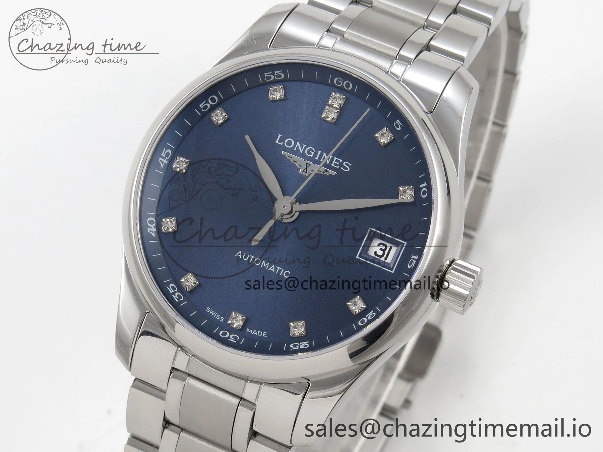 Master Collection 40mm SS AF 1:1 Best Edition Blue Dial on Stainless steel bracelet A2892