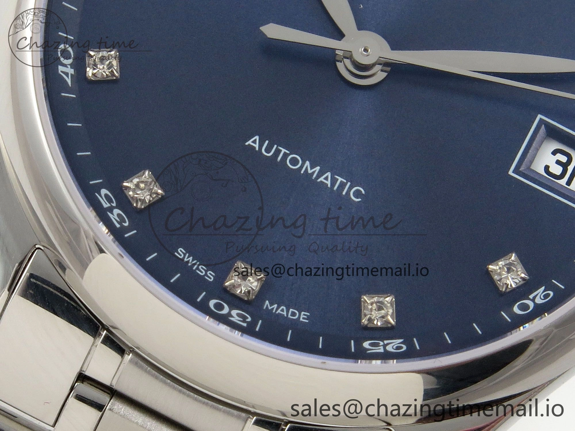 Master Collection 40mm SS AF 1:1 Best Edition Blue Dial on Stainless steel bracelet A2892