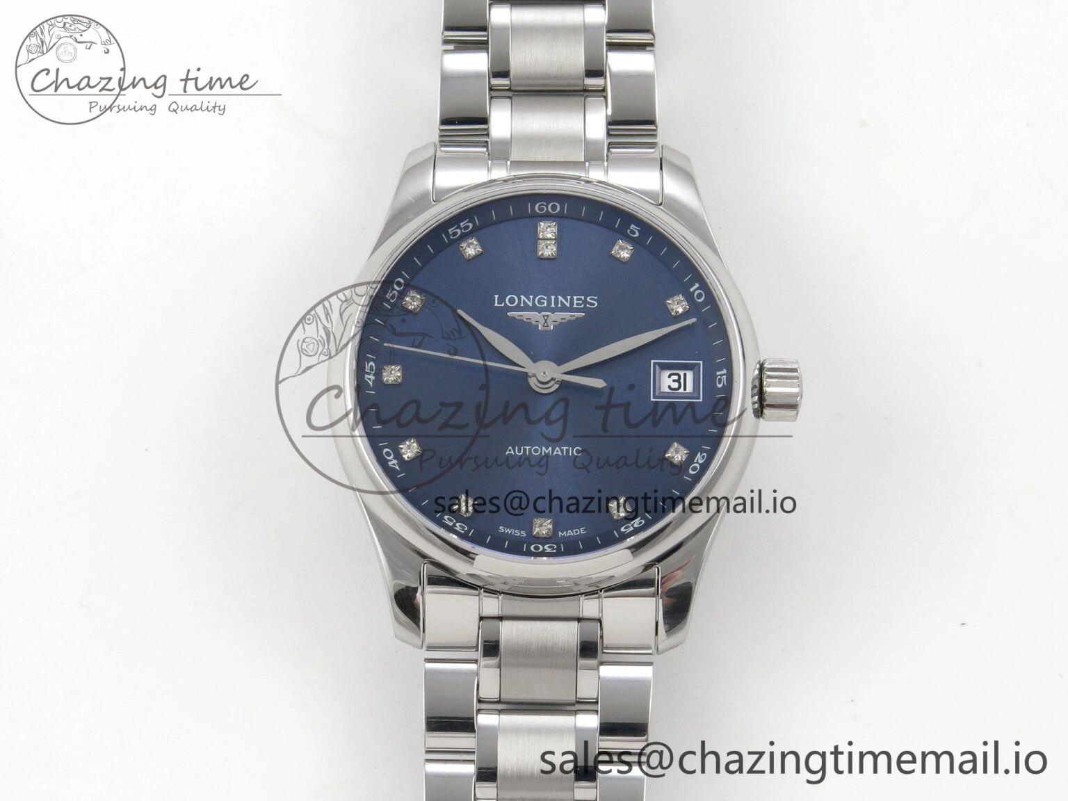 Master Collection 40mm SS AF 1:1 Best Edition Blue Dial on Stainless steel bracelet A2892