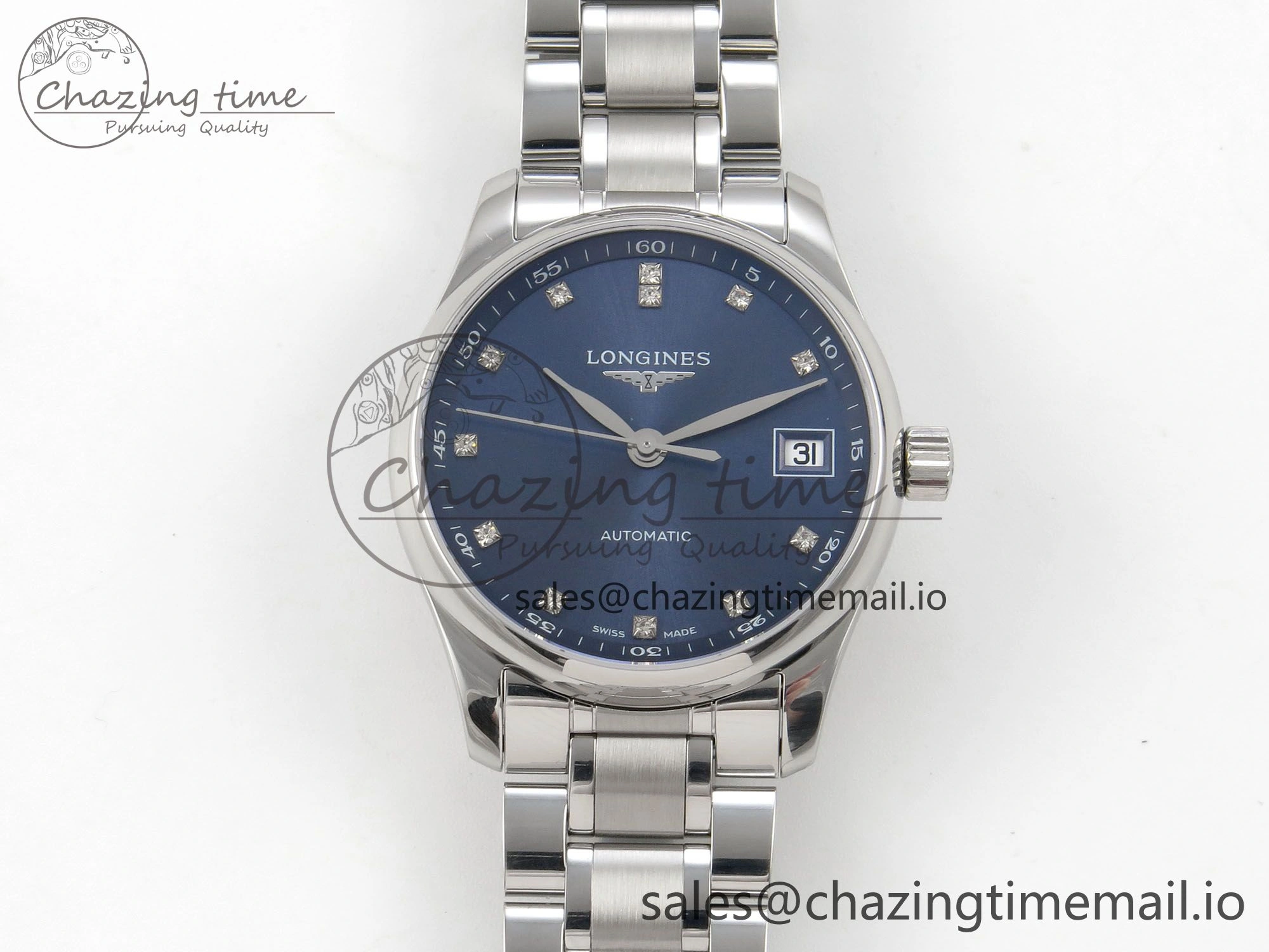 Master Collection 40mm SS AF 1:1 Best Edition Blue Dial on Stainless steel bracelet A2892