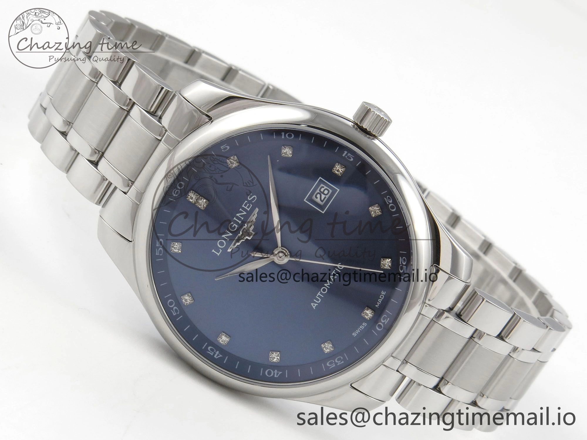 Master Collection 40mm SS AF 1:1 Best Edition Blue Dial on Stainless steel bracelet A2892