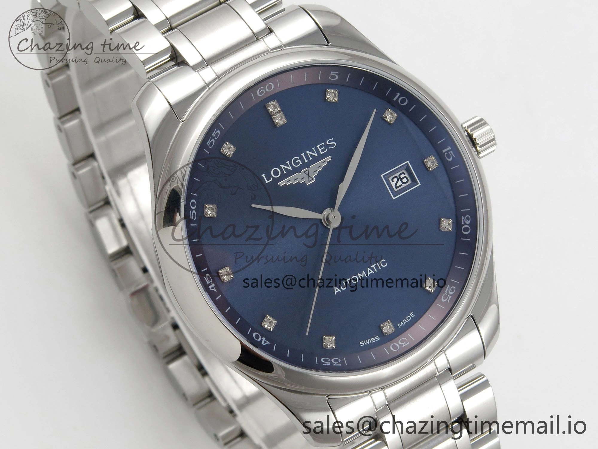 Master Collection 40mm SS AF 1:1 Best Edition Blue Dial on Stainless steel bracelet A2892