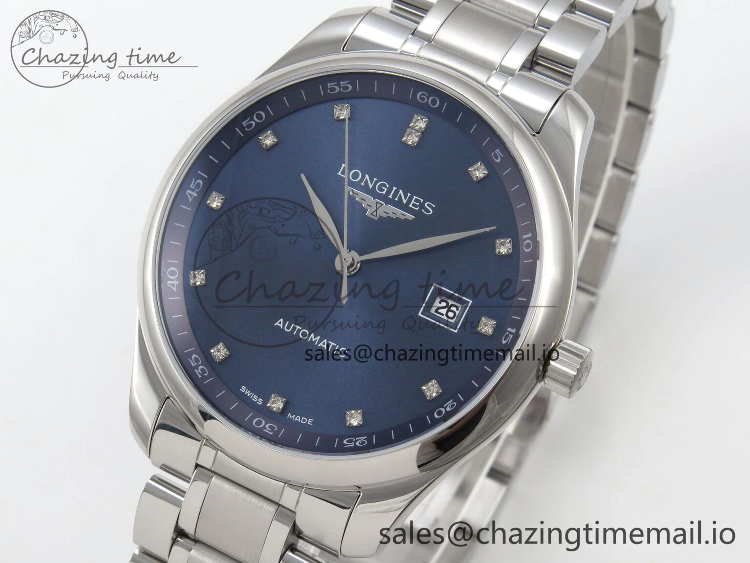 Master Collection 40mm SS AF 1:1 Best Edition Blue Dial on Stainless steel bracelet A2892