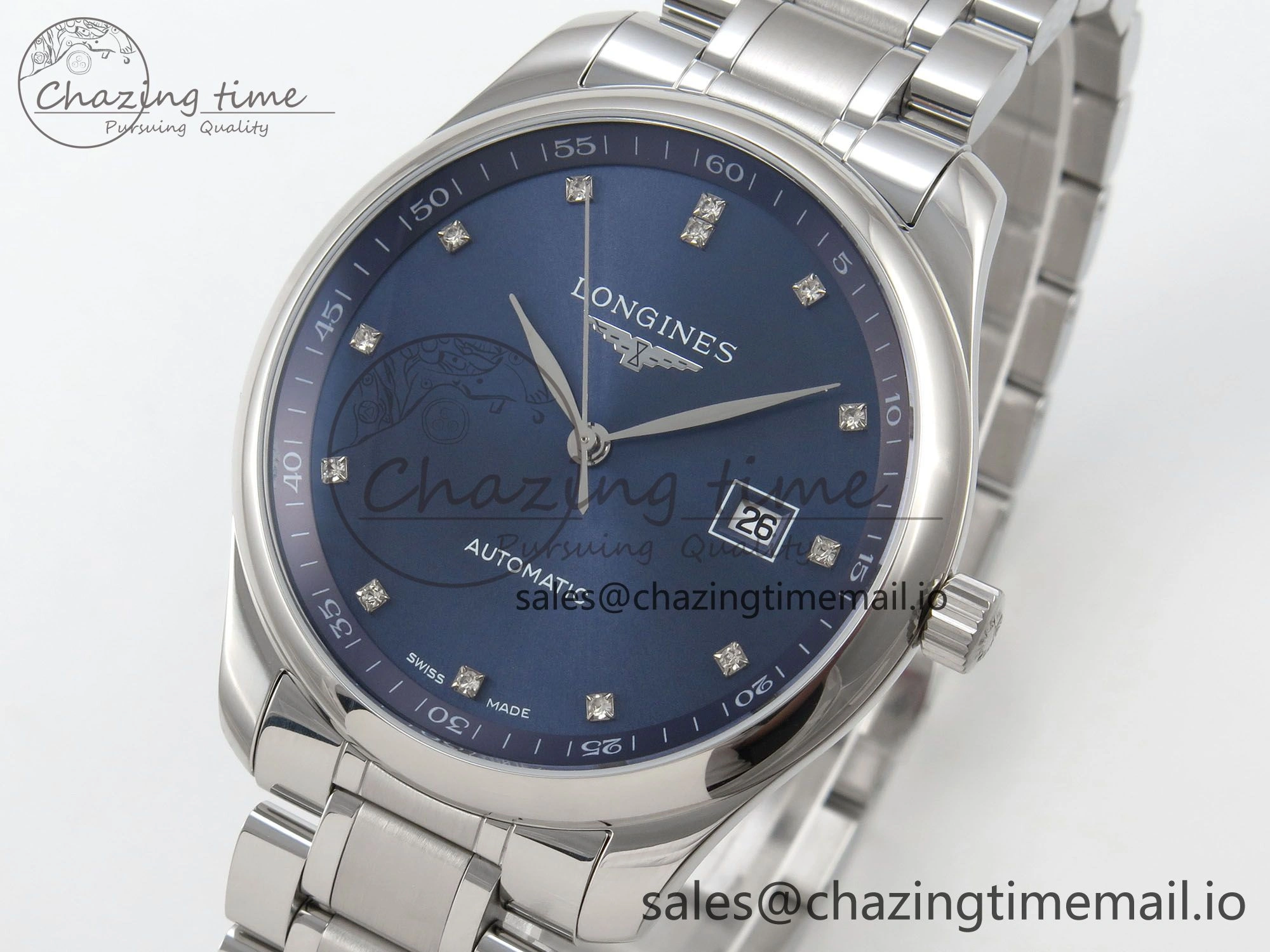 Master Collection 40mm SS AF 1:1 Best Edition Blue Dial on Stainless steel bracelet A2892