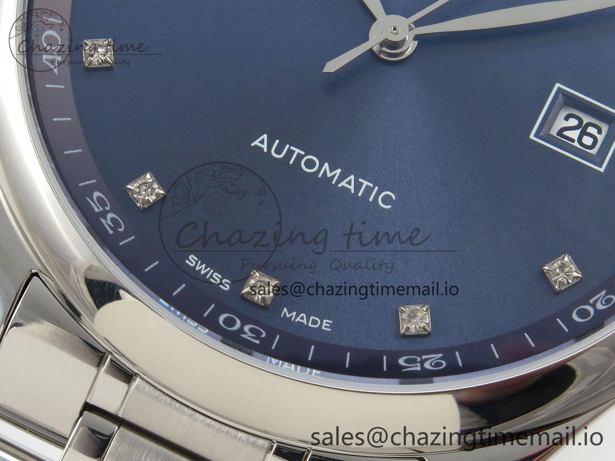 Master Collection 40mm SS AF 1:1 Best Edition Blue Dial on Stainless steel bracelet A2892