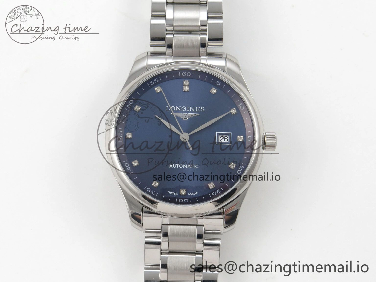 Master Collection 40mm SS AF 1:1 Best Edition Blue Dial on Stainless steel bracelet A2892