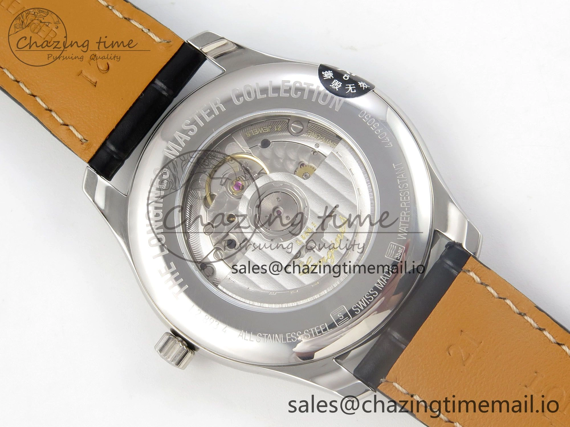 Master Collection 40mm SS AF 1:1 Best Edition Blue Roman Dial on Black Leather Strap A2892
