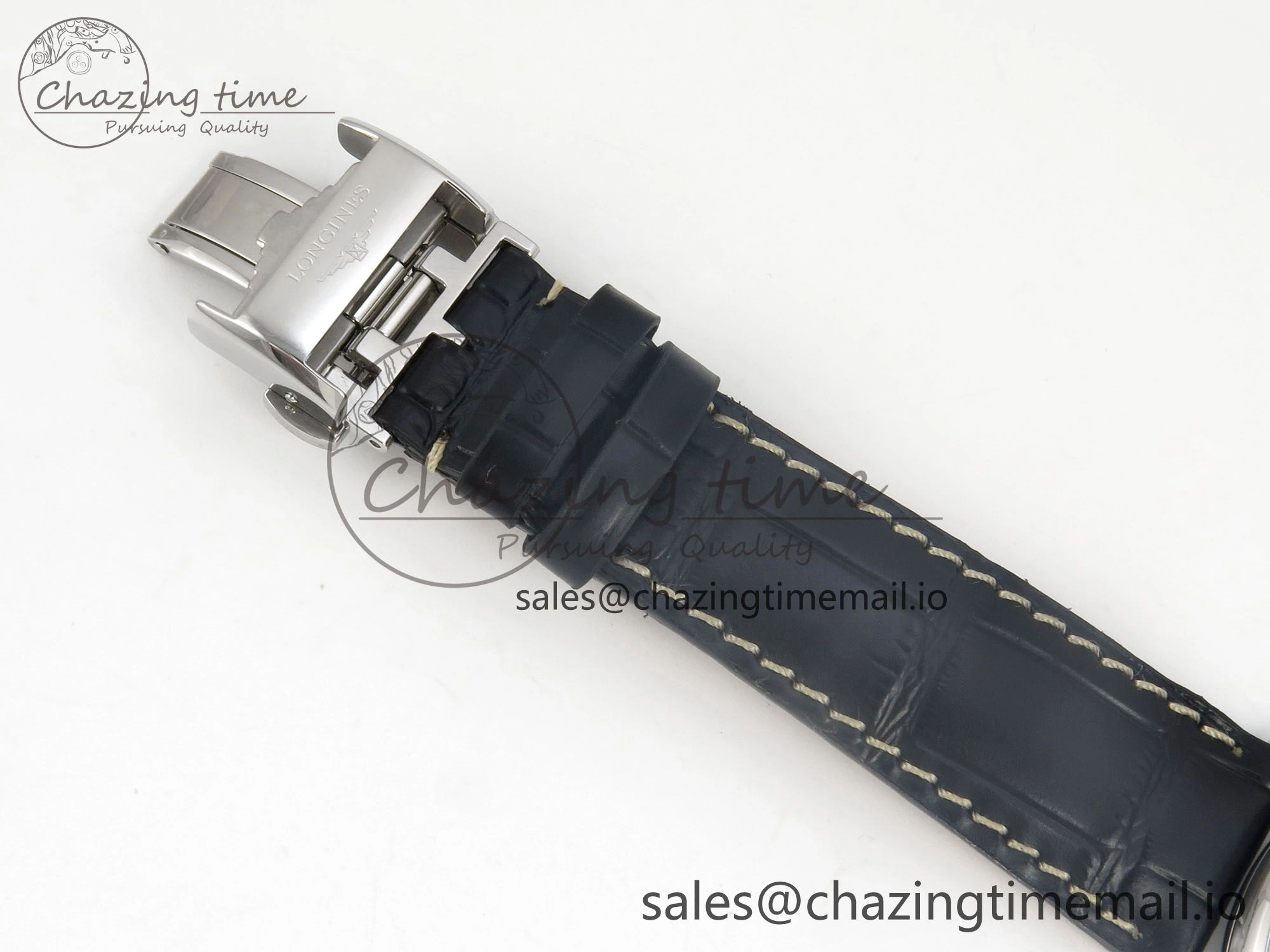 Master Collection 40mm SS AF 1:1 Best Edition Blue Roman Dial on Black Leather Strap A2892
