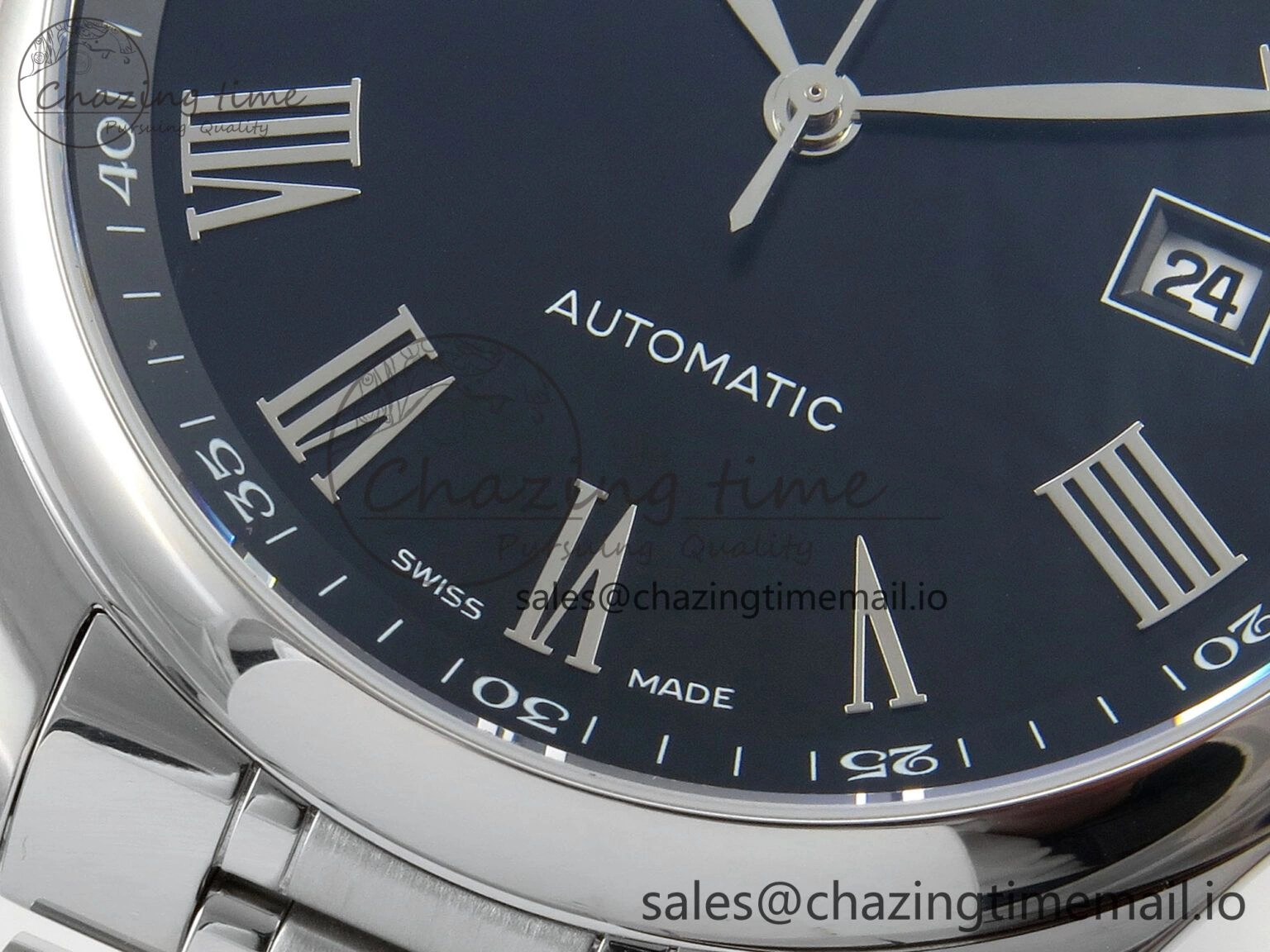 Master Collection 40mm SS AF 1:1 Best Edition Blue Roman Dial on Stainless steel bracelet A2892