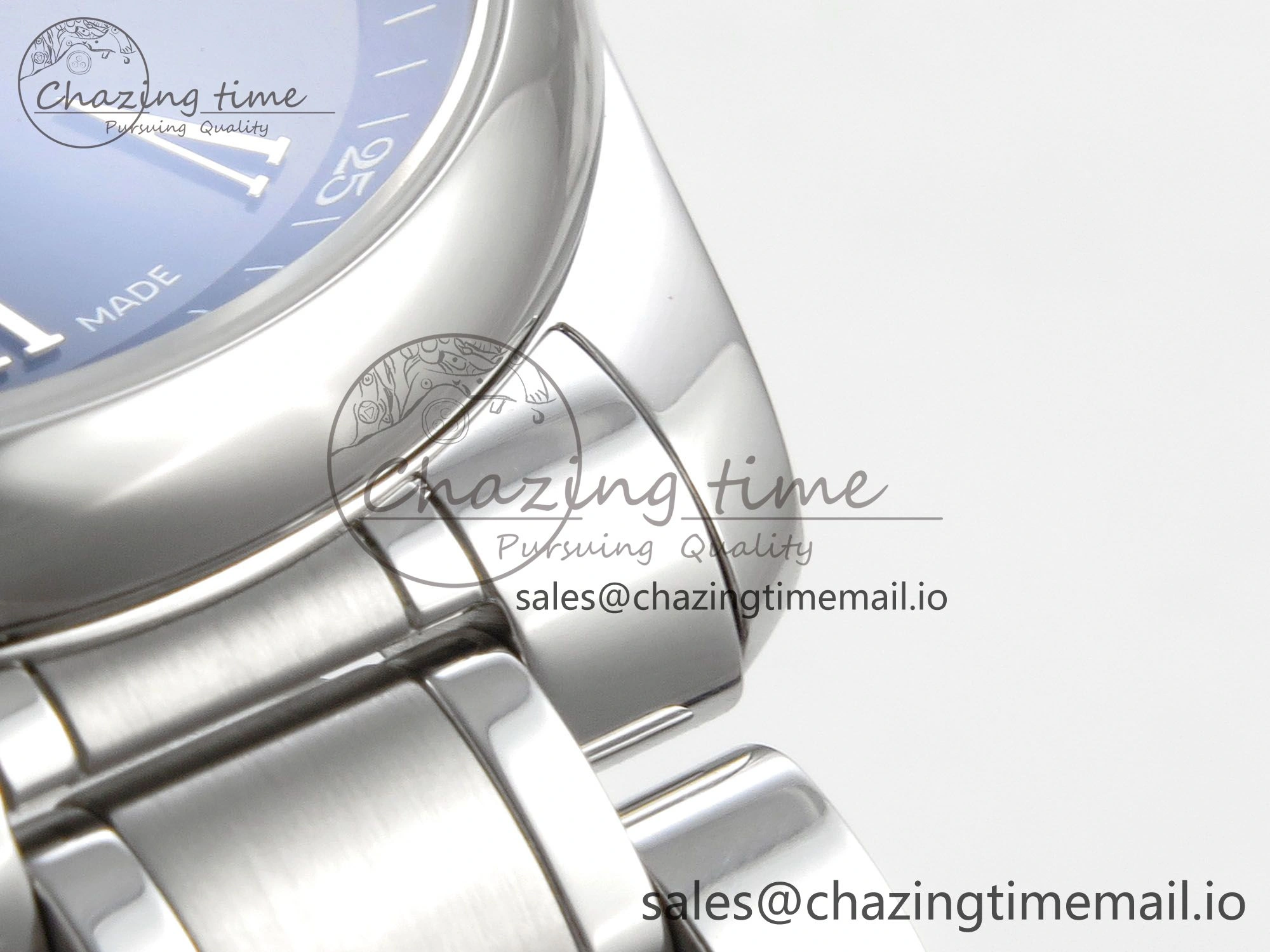Master Collection 40mm SS AF 1:1 Best Edition Blue Roman Dial on Stainless steel bracelet A2892