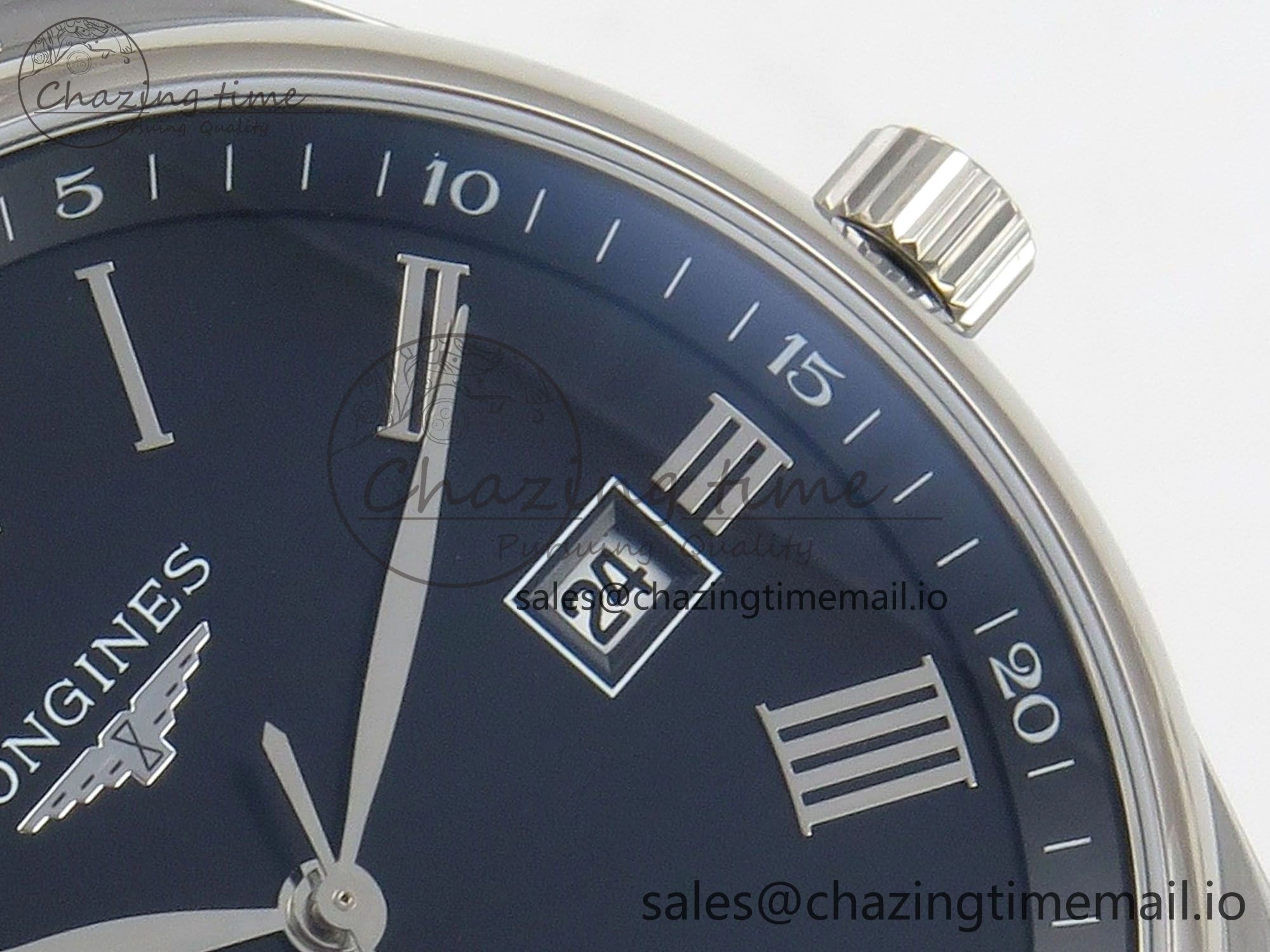 Master Collection 40mm SS AF 1:1 Best Edition Blue Roman Dial on Stainless steel bracelet A2892