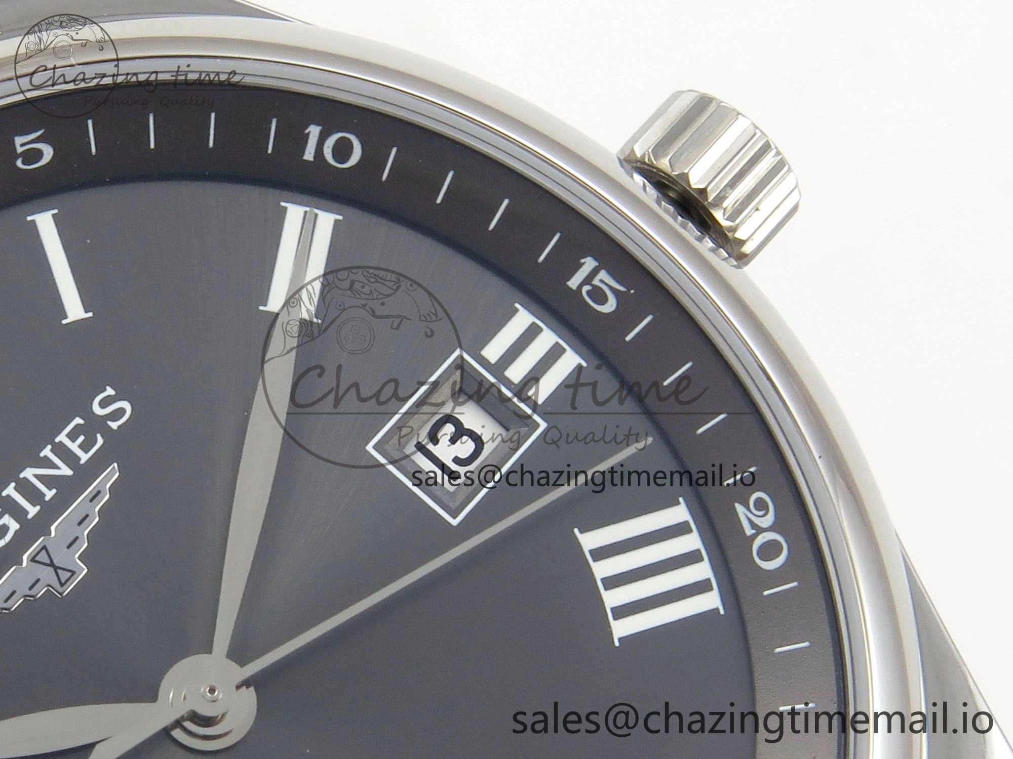 Master Collection 40mm SS AF 1:1 Best Edition Gray Roman Dial on Brown Leather Strap A2892