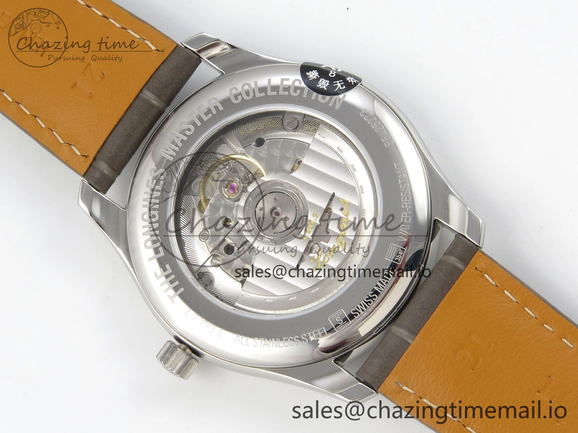 Master Collection 40mm SS AF 1:1 Best Edition Gray Roman Dial on Brown Leather Strap A2892