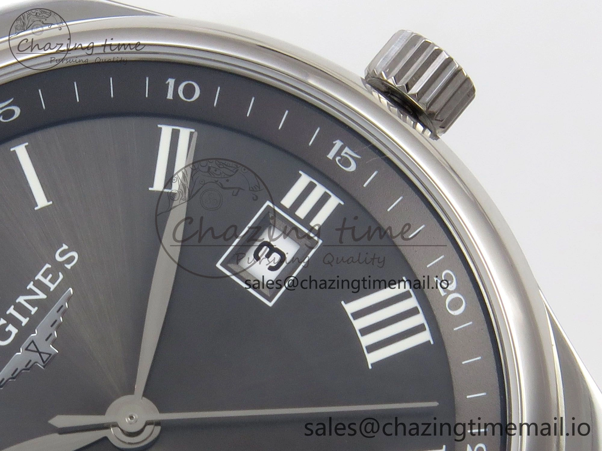 Master Collection 40mm SS AF 1:1 Best Edition Gray Roman Dial on Stainless steel bracelet A2892