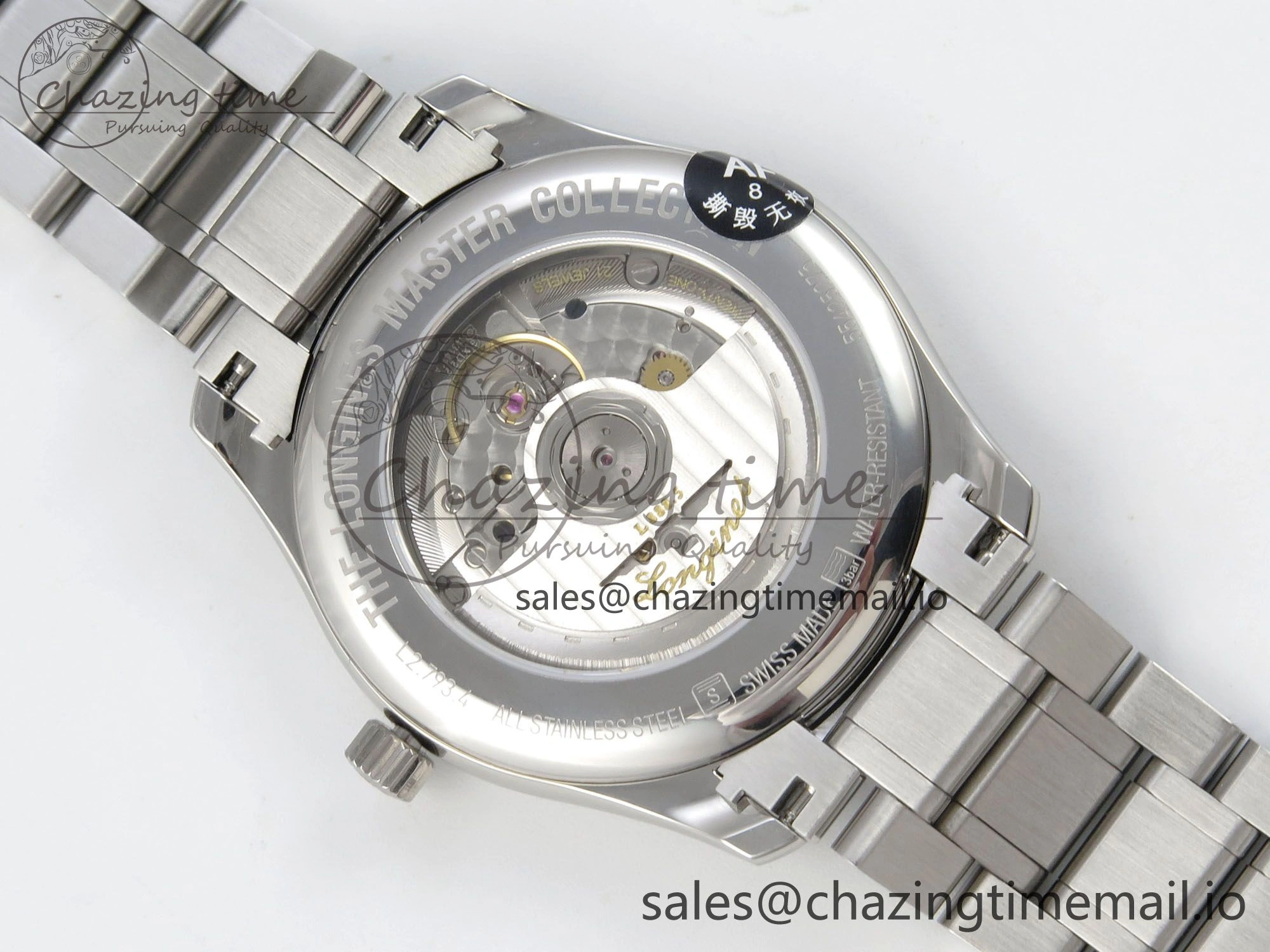 Master Collection 40mm SS AF 1:1 Best Edition Gray Roman Dial on Stainless steel bracelet A2892