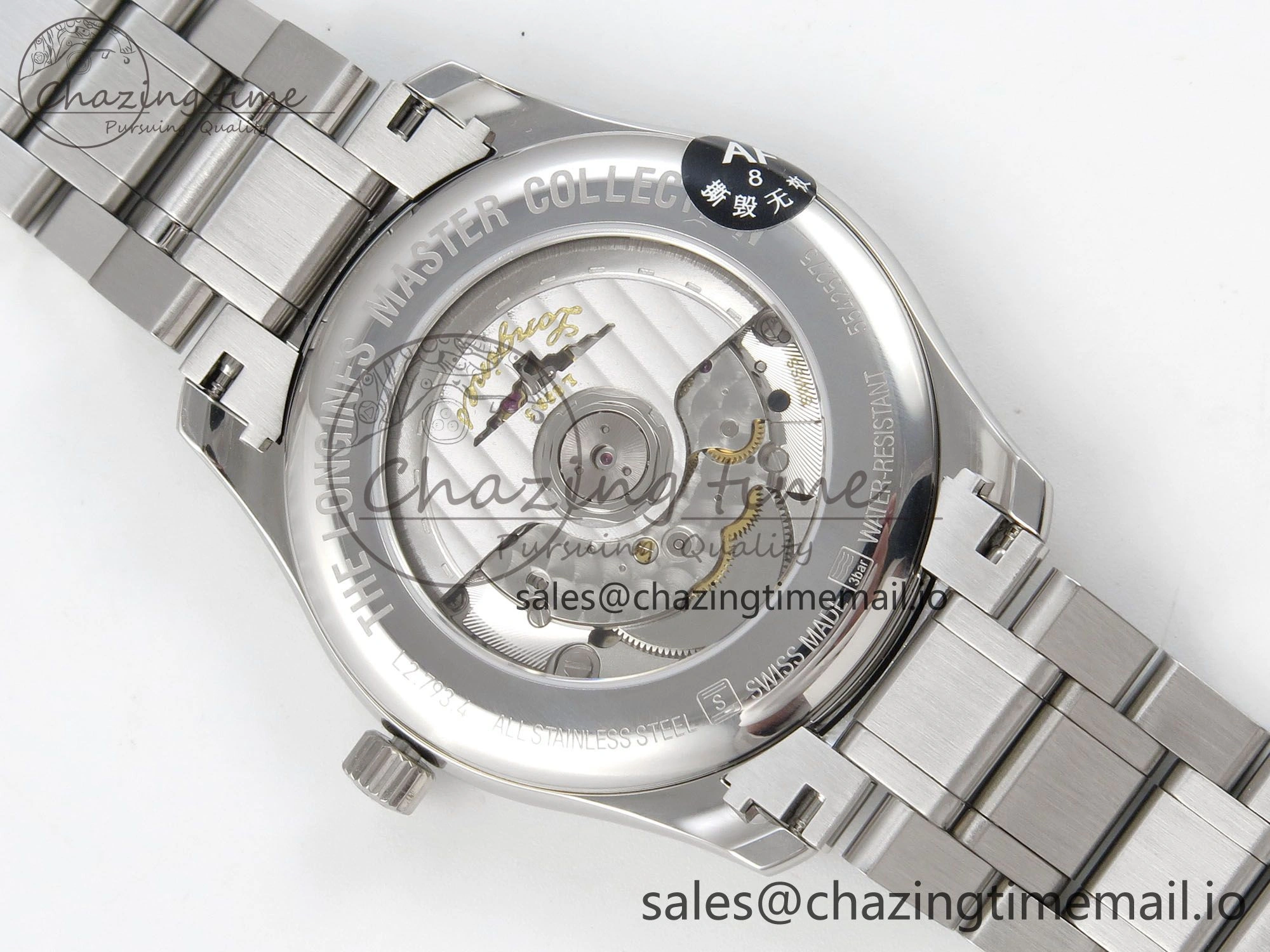 Master Collection 40mm SS AF 1:1 Best Edition Gray Roman Dial on Stainless steel bracelet A2892