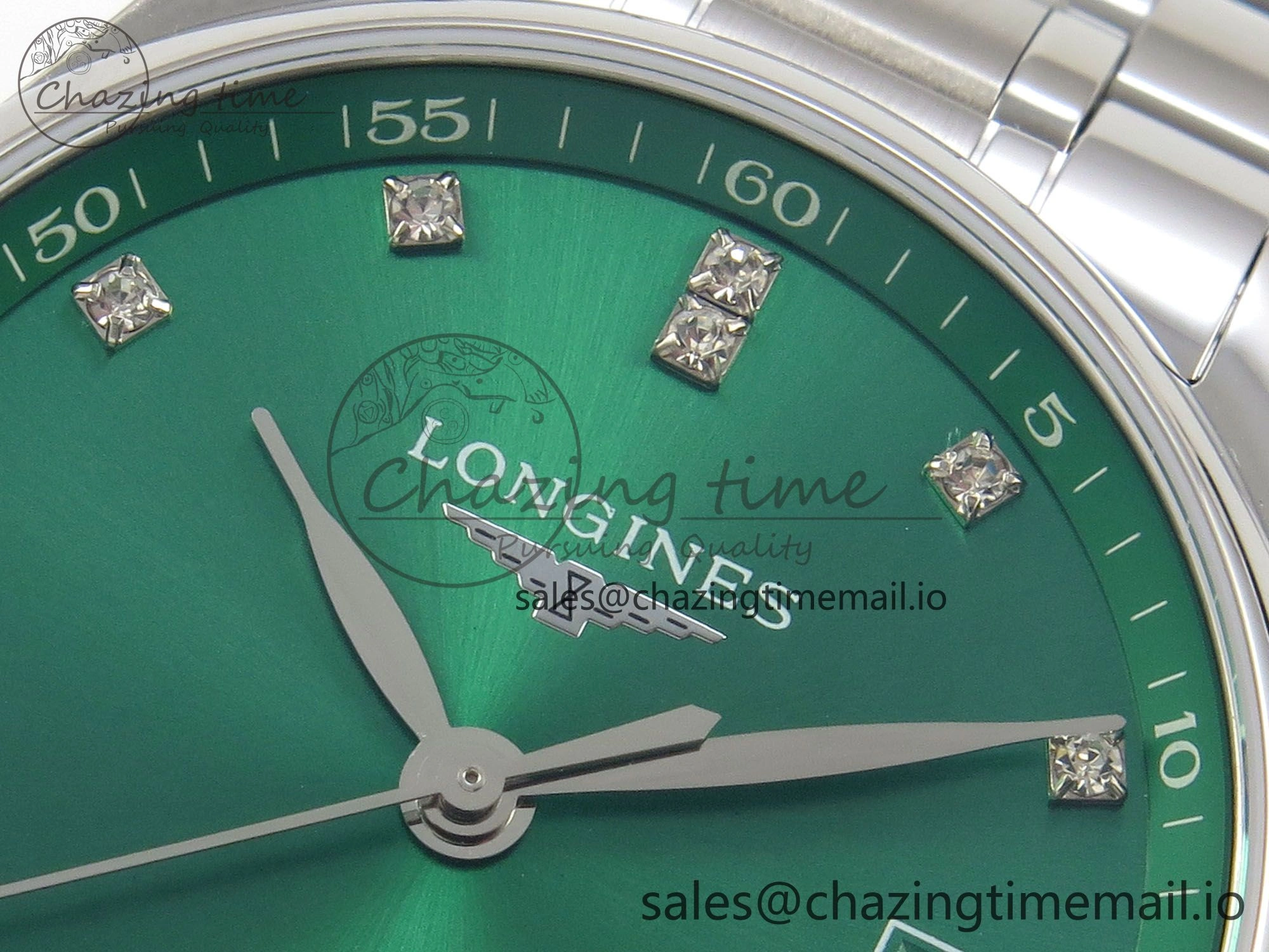 Master Collection 40mm SS AF 1:1 Best Edition Green Dial on Stainless steel bracelet A2892