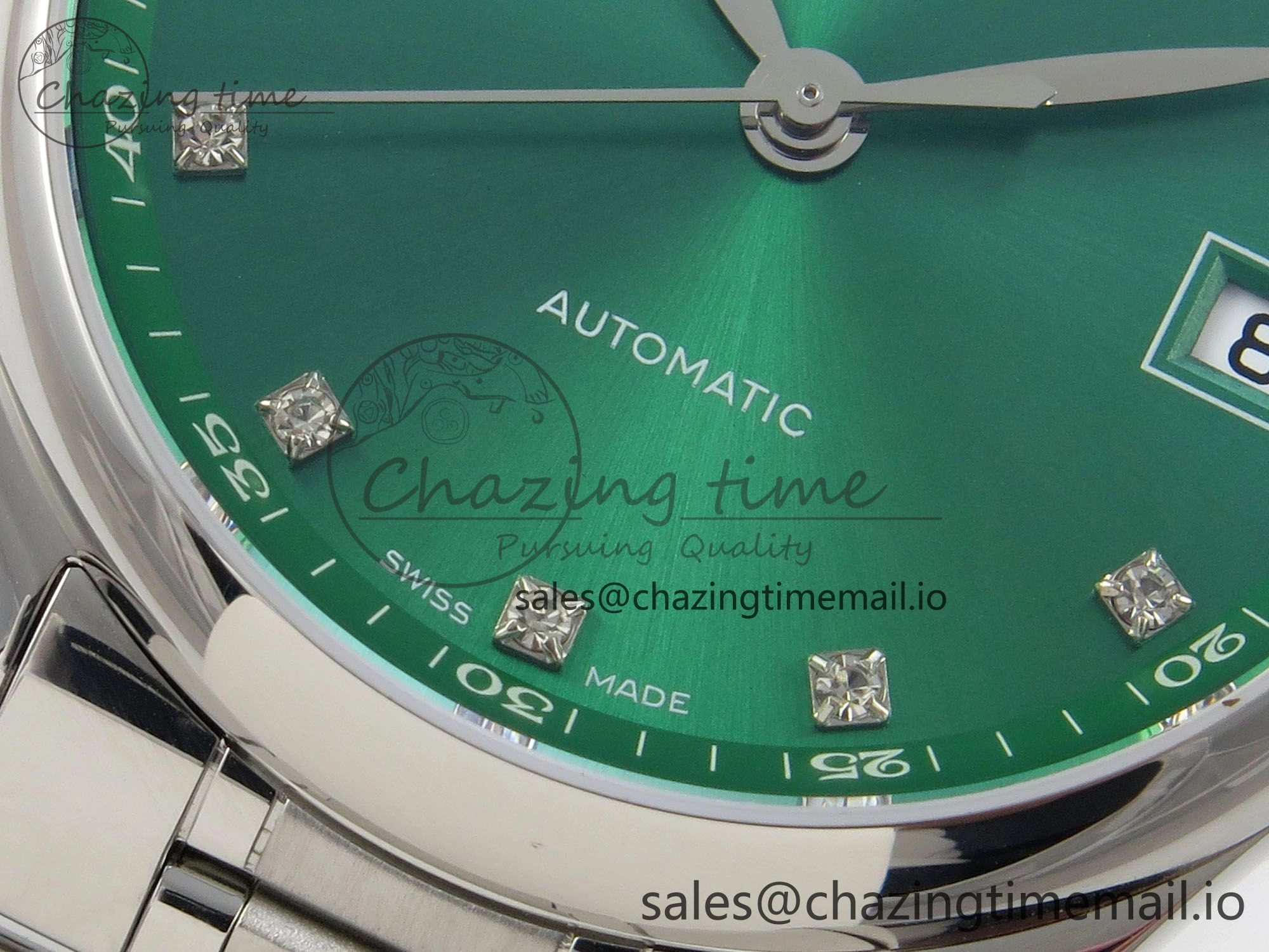 Master Collection 40mm SS AF 1:1 Best Edition Green Dial on Stainless steel bracelet A2892