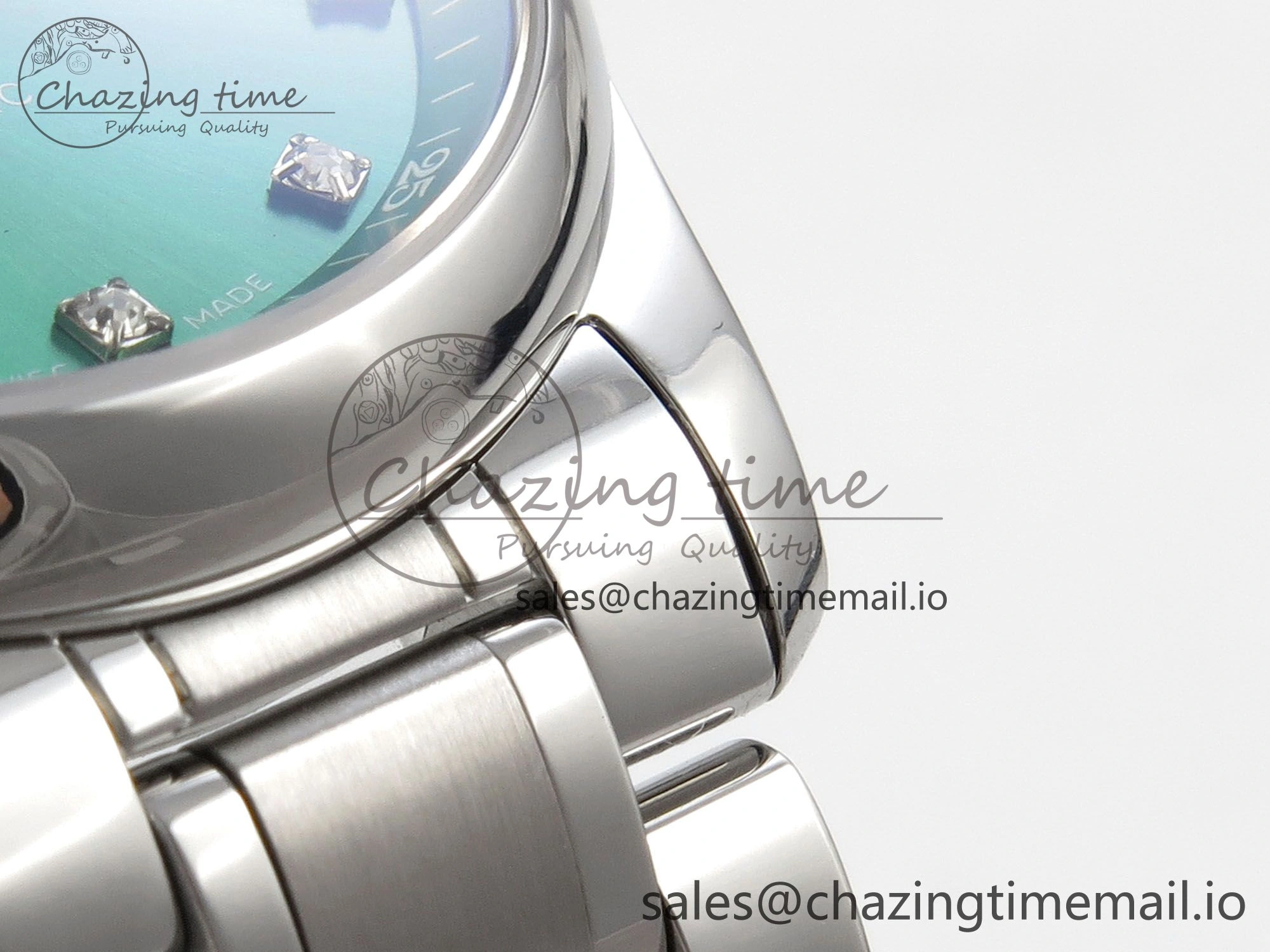 Master Collection 40mm SS AF 1:1 Best Edition Green Dial on Stainless steel bracelet A2892