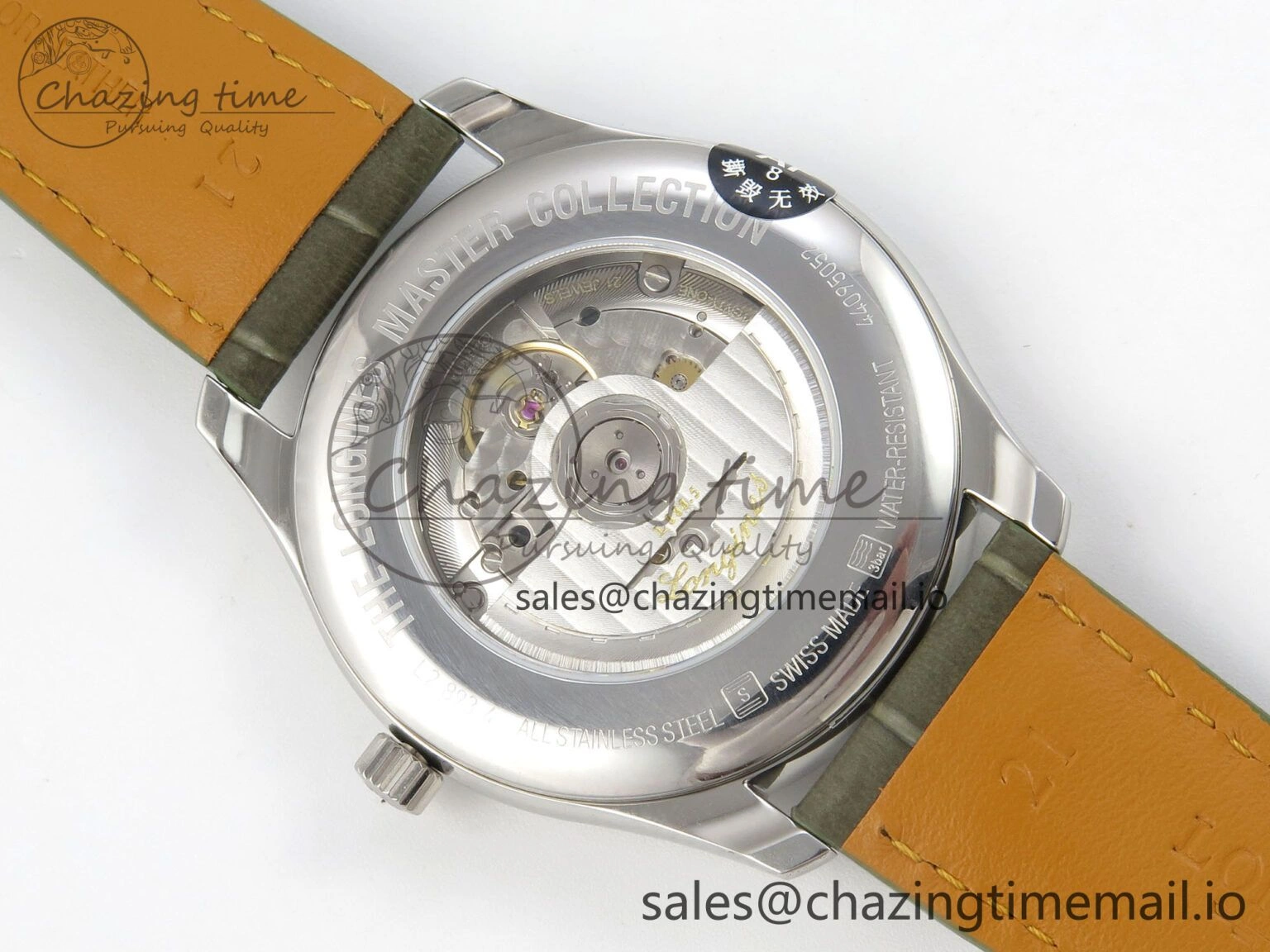 Master Collection 40mm SS AF 1:1 Best Edition Green Roman Dial on Brown Leather Strap A2892