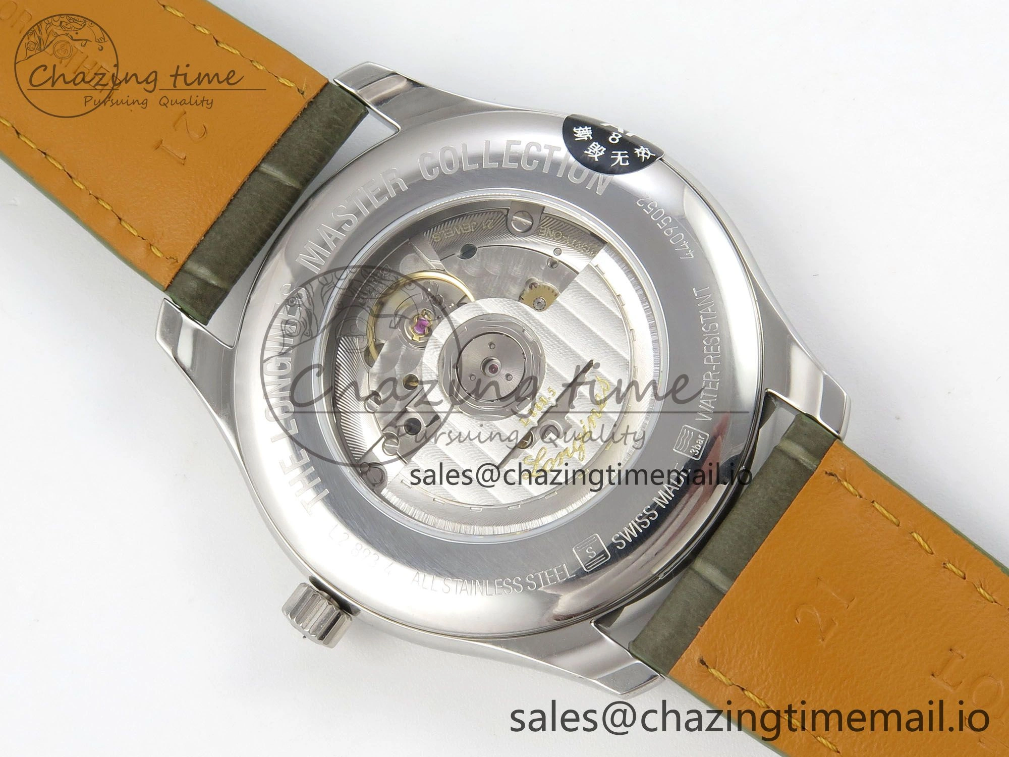Master Collection 40mm SS AF 1:1 Best Edition Green Roman Dial on Brown Leather Strap A2892