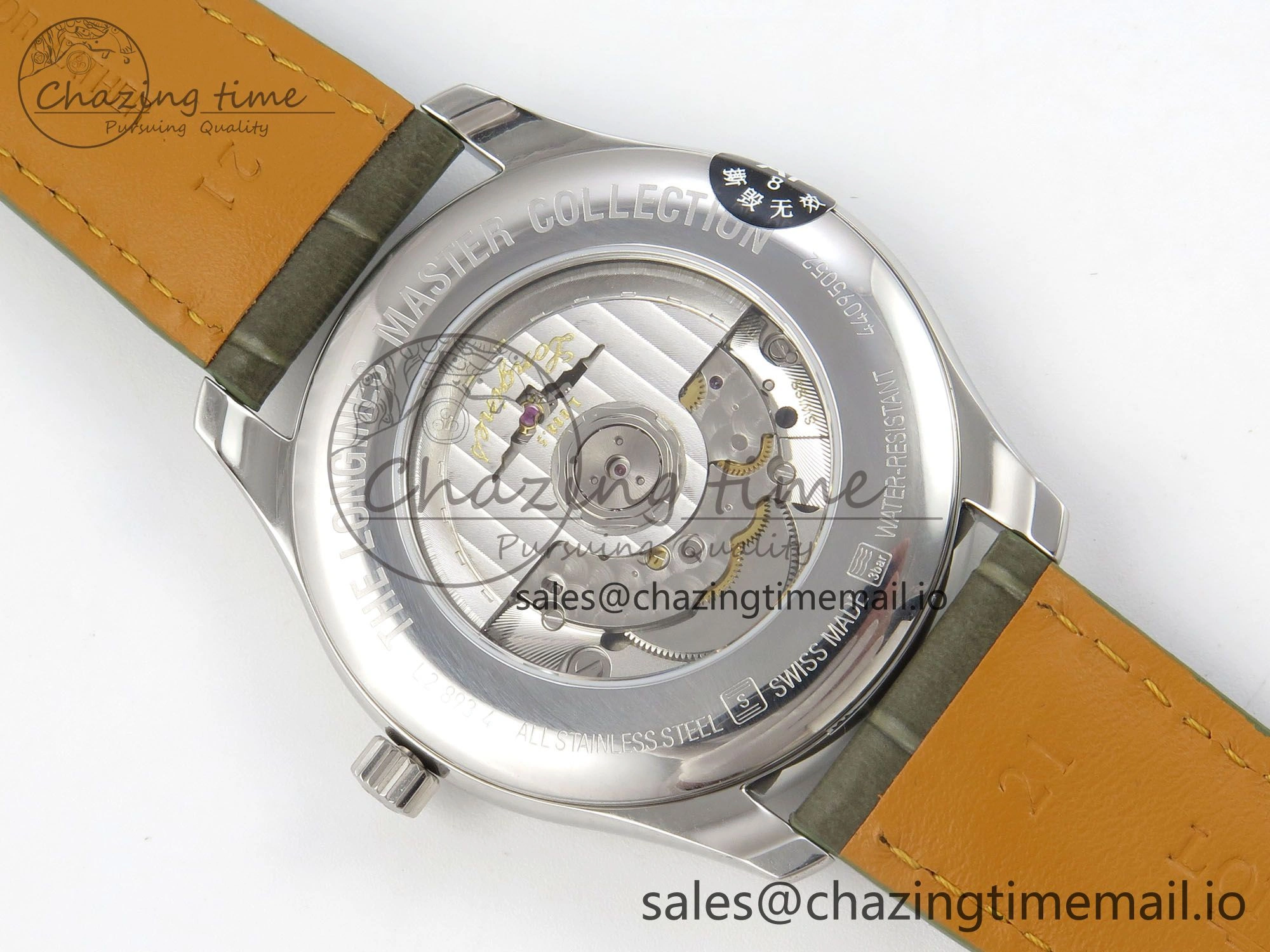 Master Collection 40mm SS AF 1:1 Best Edition Green Roman Dial on Brown Leather Strap A2892