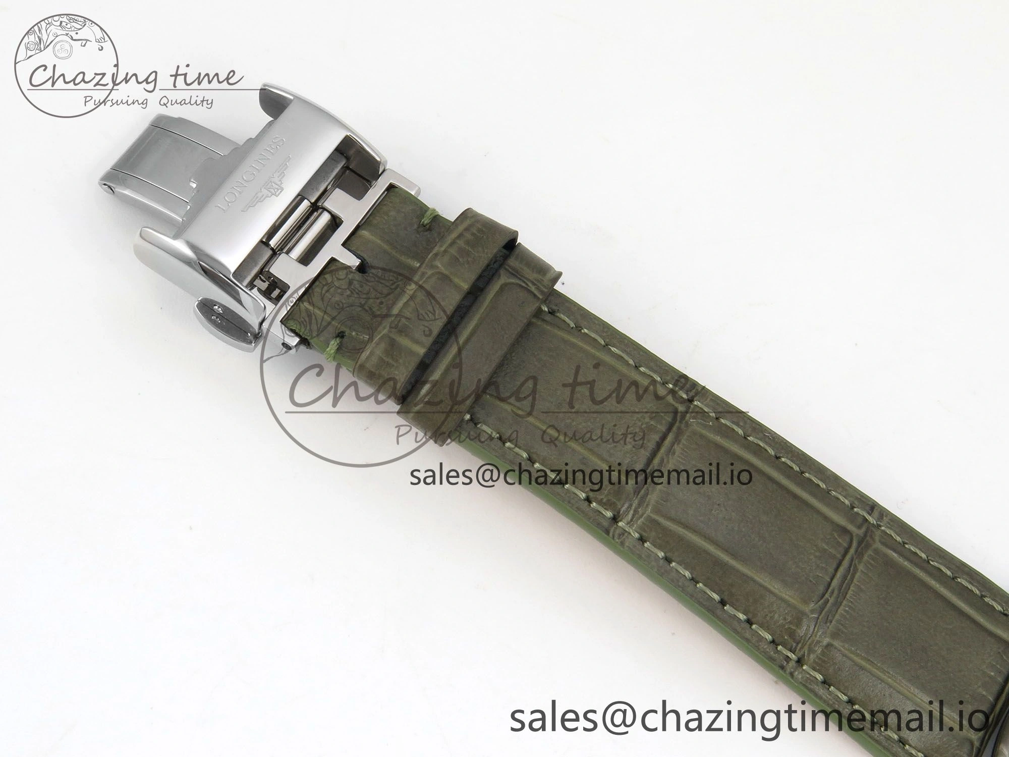 Master Collection 40mm SS AF 1:1 Best Edition Green Roman Dial on Brown Leather Strap A2892