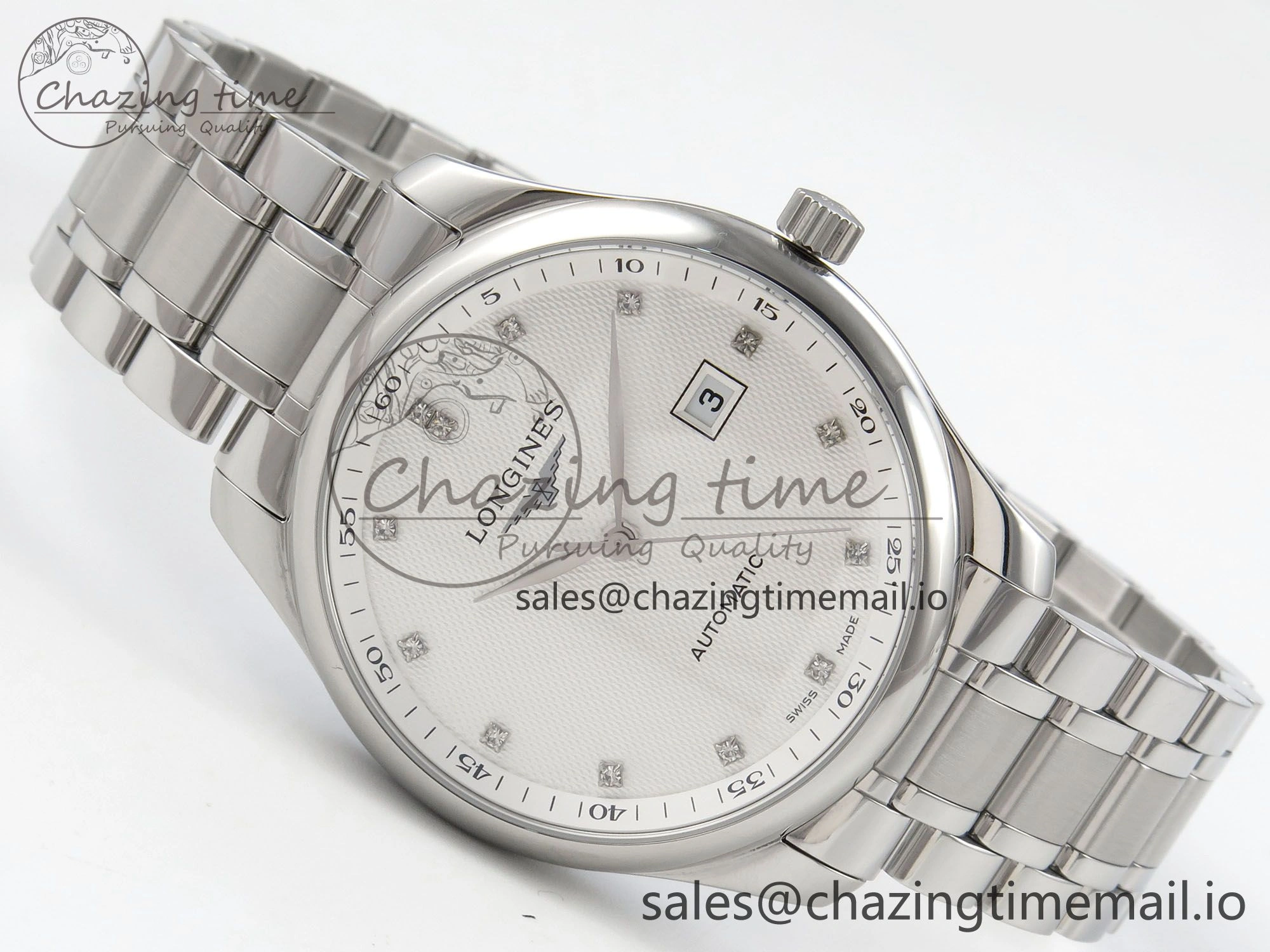 Master Collection 40mm SS AF 1:1 Best Edition Silver Dial on Stainless steel bracelet A2892