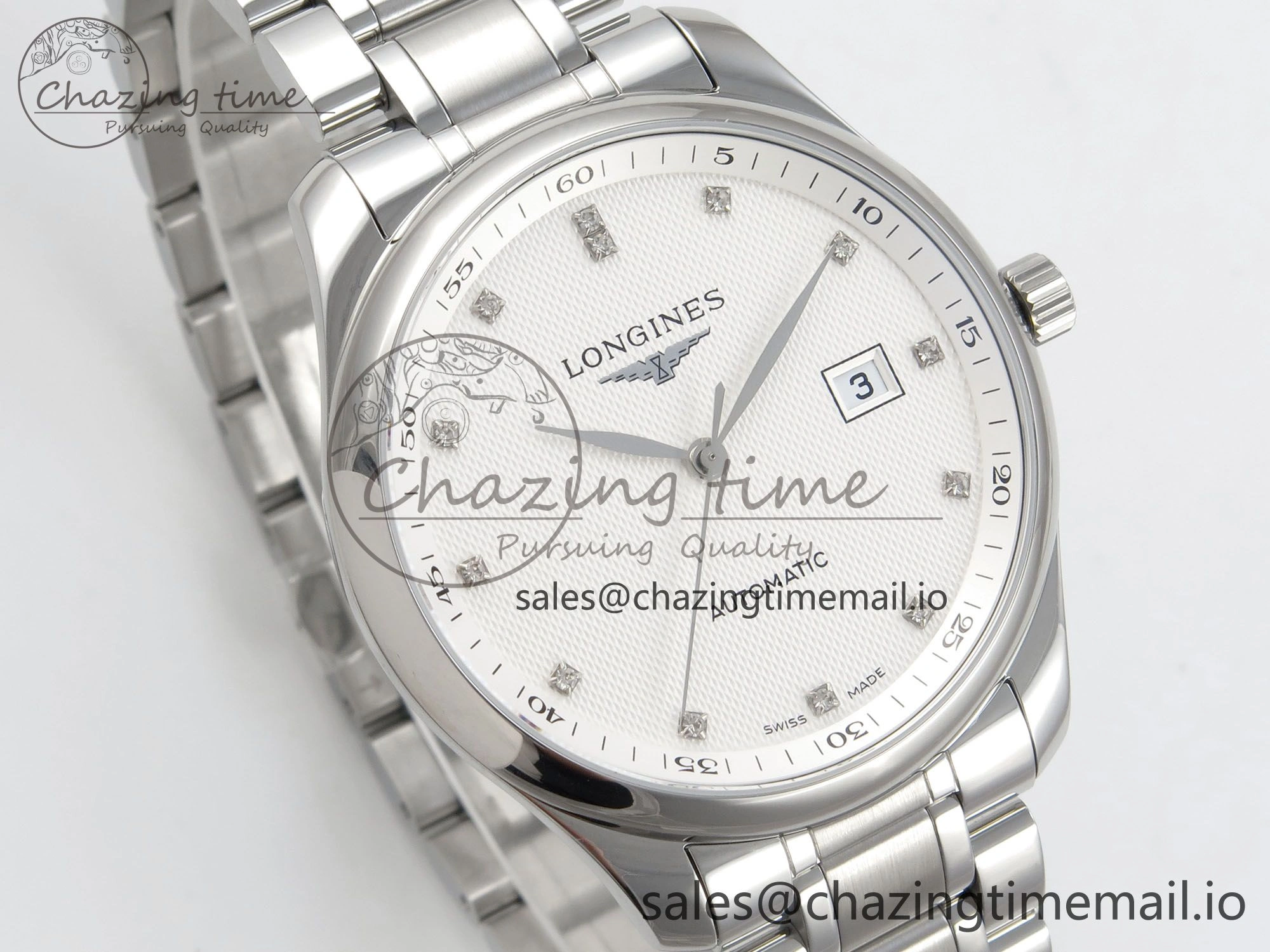 Master Collection 40mm SS AF 1:1 Best Edition Silver Dial on Stainless steel bracelet A2892