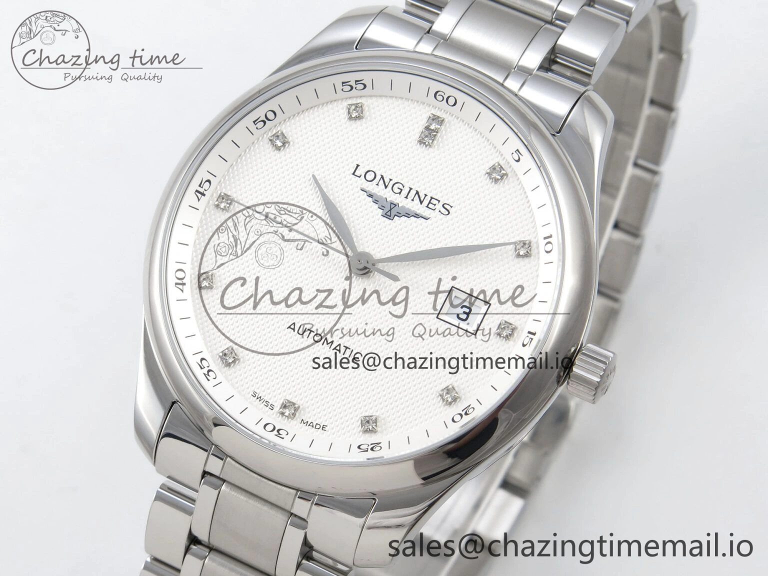 Master Collection 40mm SS AF 1:1 Best Edition Silver Dial on Stainless steel bracelet A2892