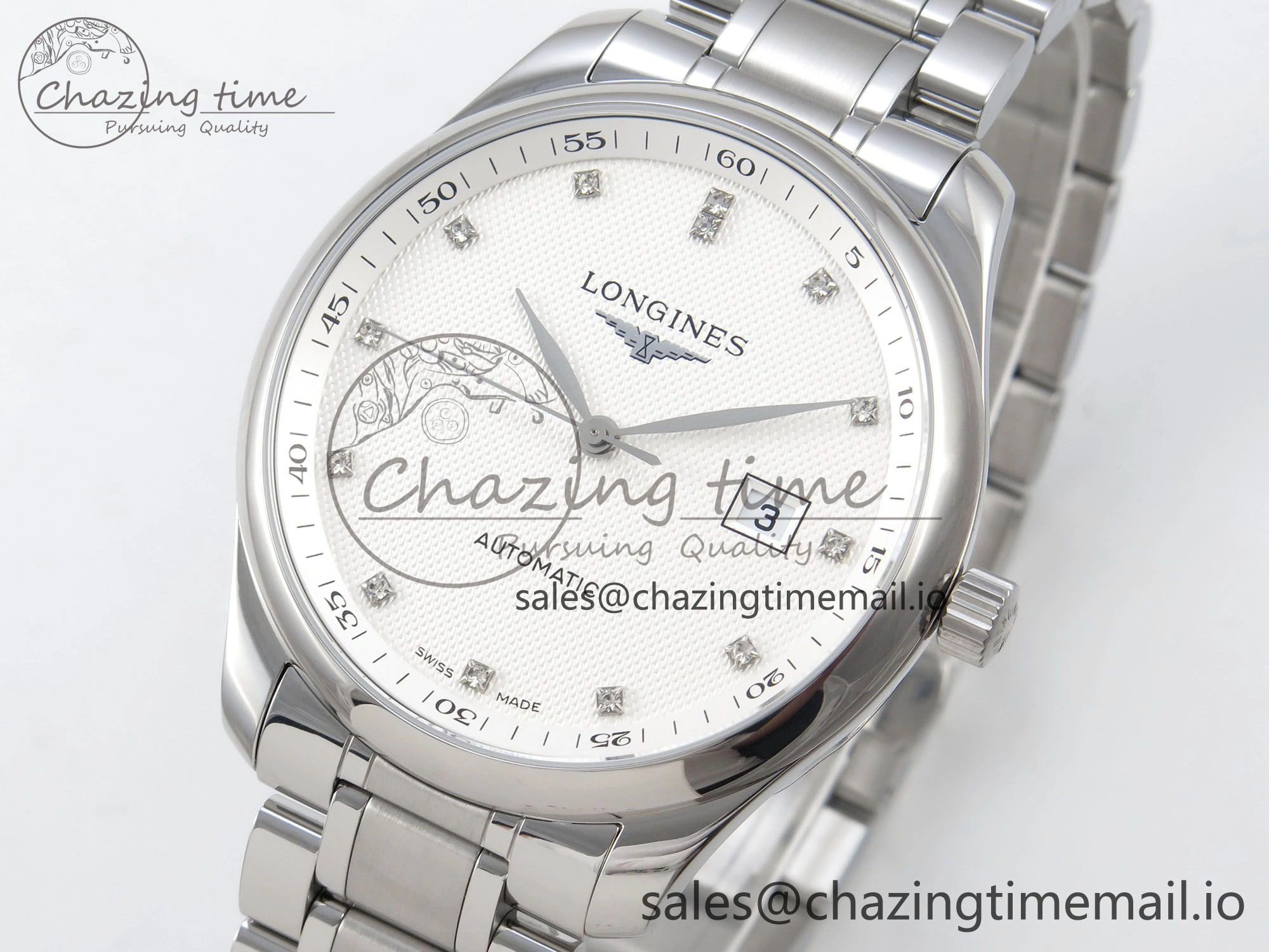 Master Collection 40mm SS AF 1:1 Best Edition Silver Dial on Stainless steel bracelet A2892
