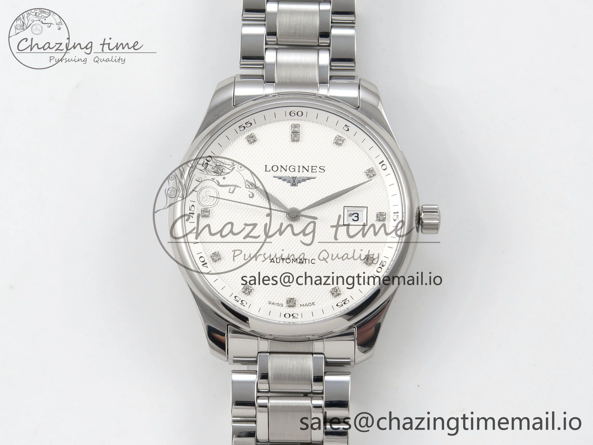 Master Collection 40mm SS AF 1:1 Best Edition Silver Dial on Stainless steel bracelet A2892