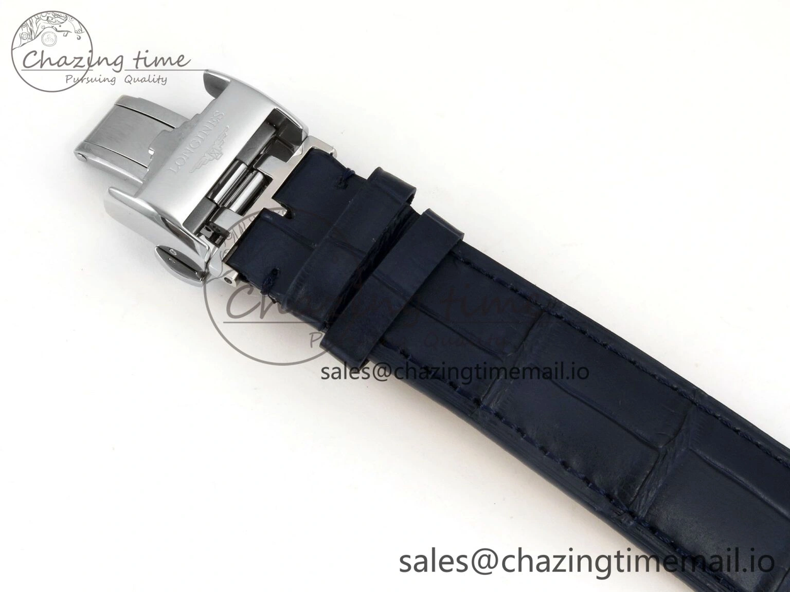 Master Collection 40mm SS AF 1:1 Best Edition White Roman Dial on Blue Leather Strap A2892