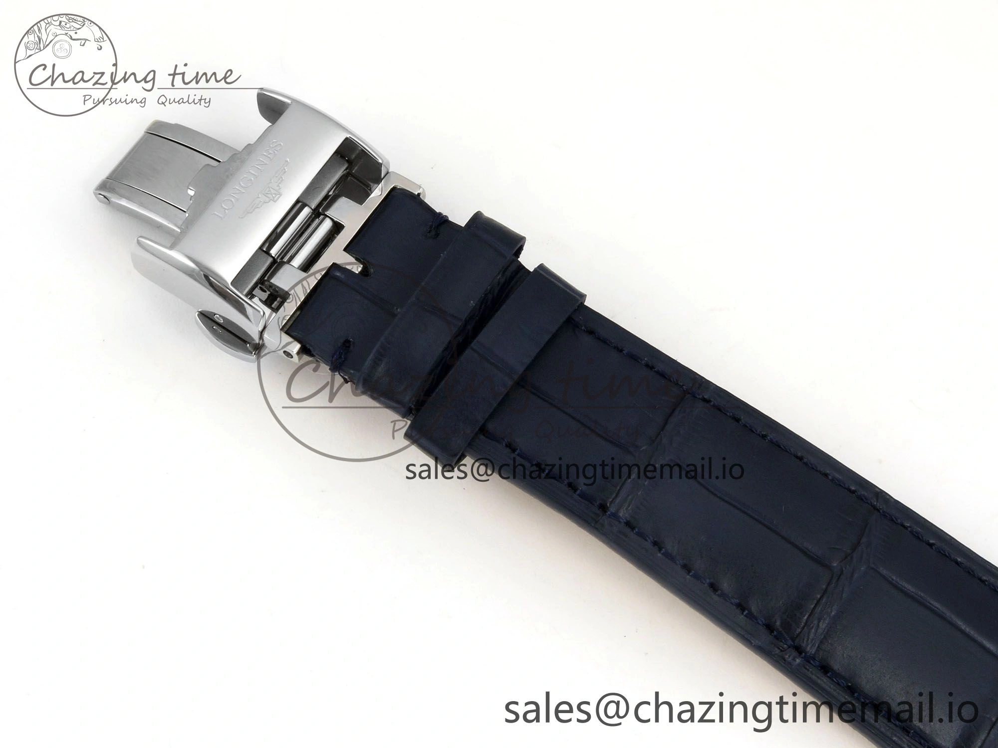 Master Collection 40mm SS AF 1:1 Best Edition White Roman Dial on Blue Leather Strap A2892