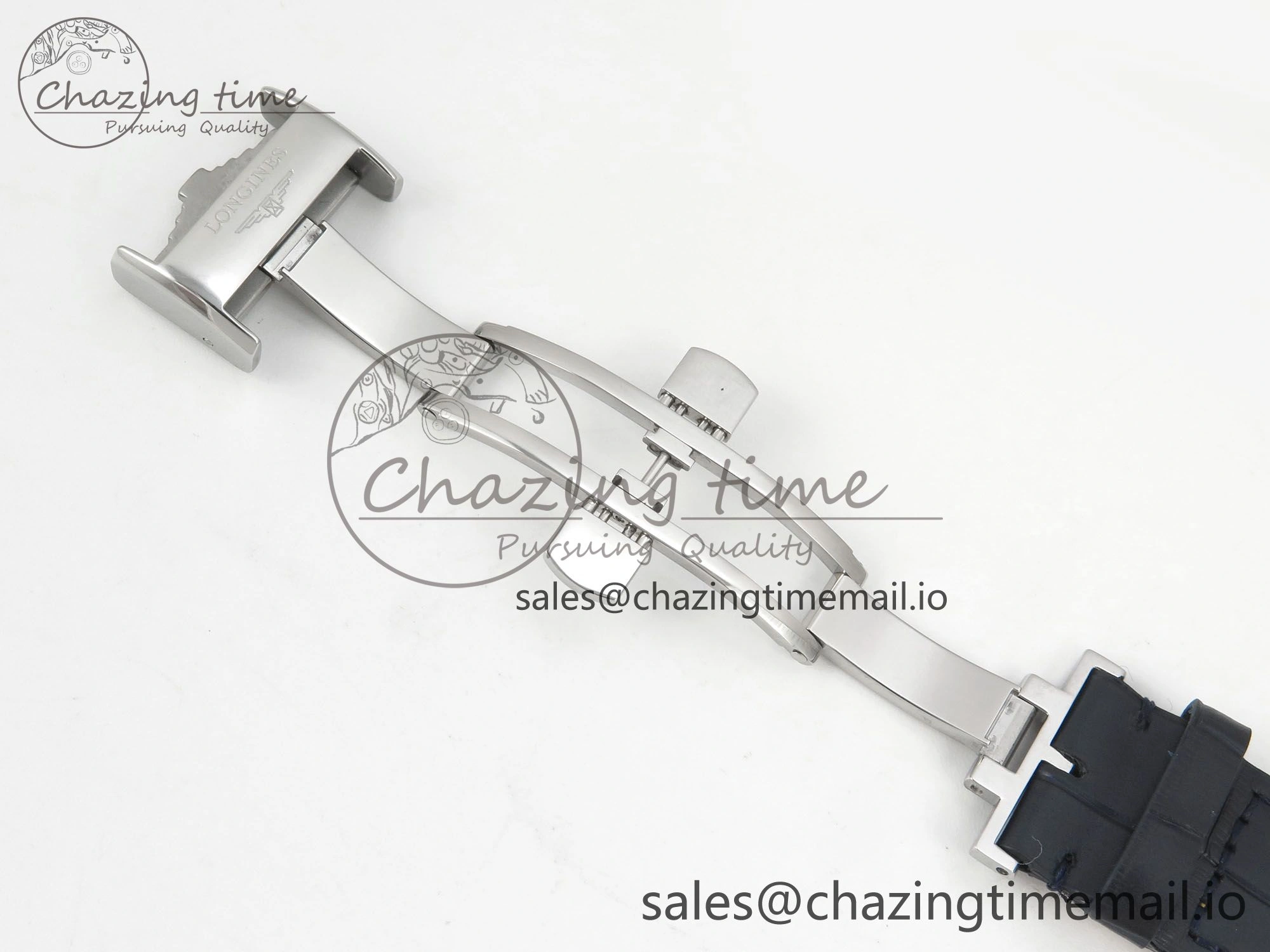 Master Collection 40mm SS AF 1:1 Best Edition White Roman Dial on Blue Leather Strap A2892