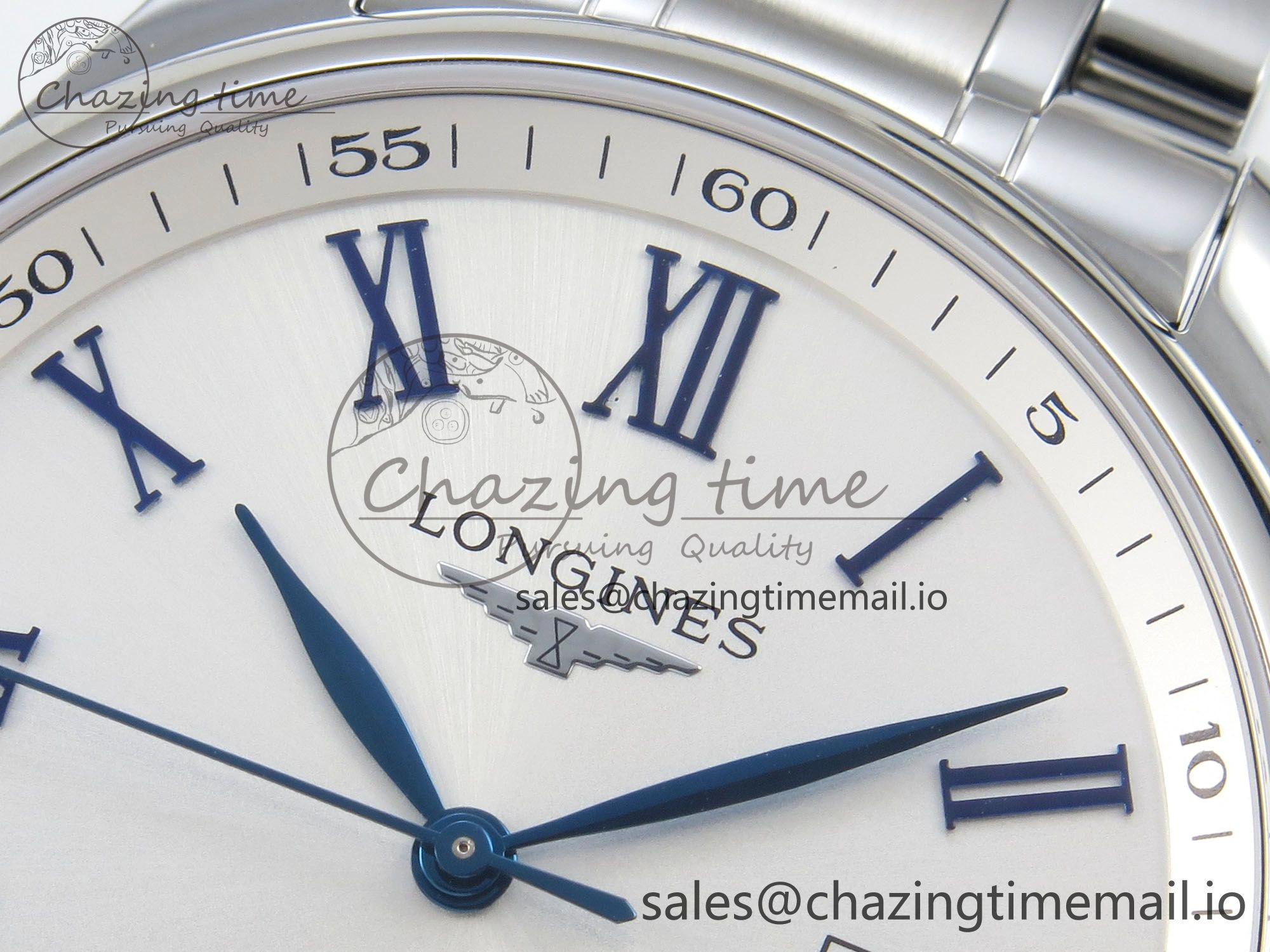 Master Collection 40mm SS AF 1:1 Best Edition White Roman Dial on Stainless steel bracelet A2892