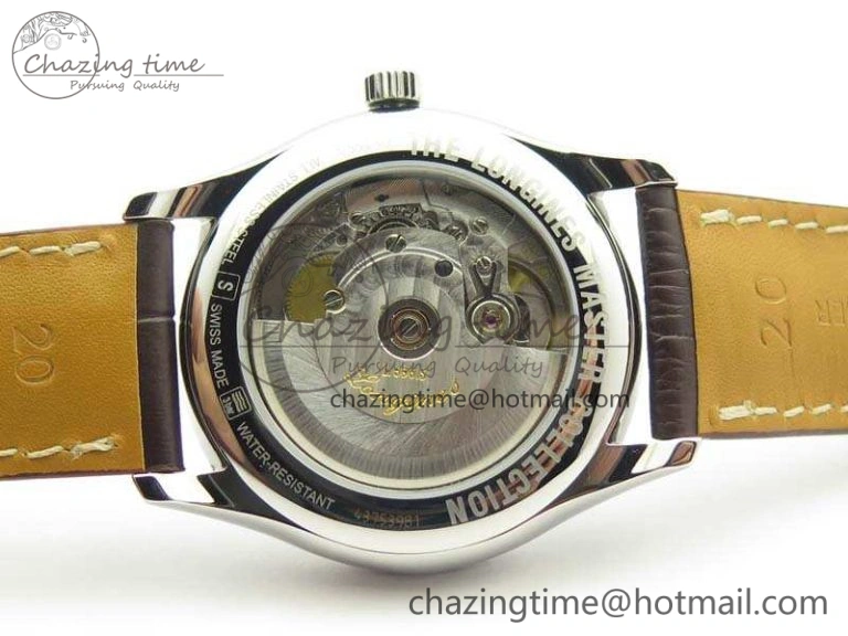 Master Collection SS LGF 1:1 Best Edition White Dial On Leather Strap