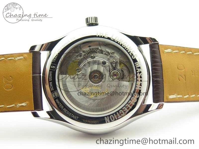 Master Collection SS LGF 1:1 Best Edition White Dial On Leather Strap
